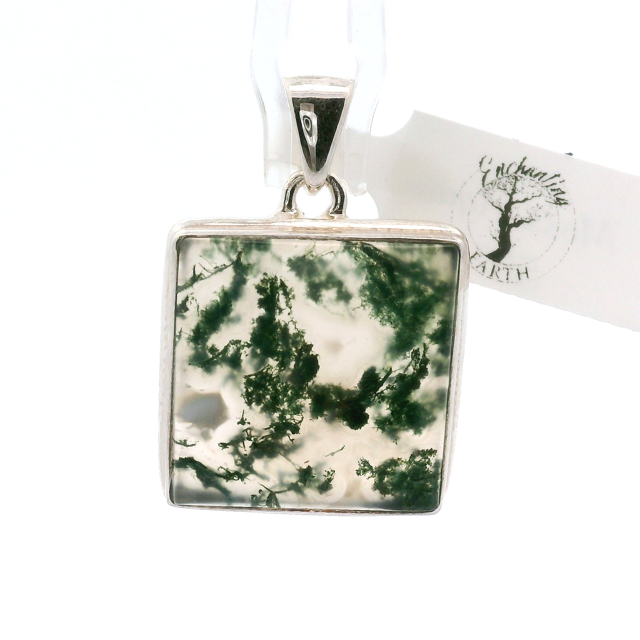 Moss Agate Pendants .925 Silver for Healing and Grounding