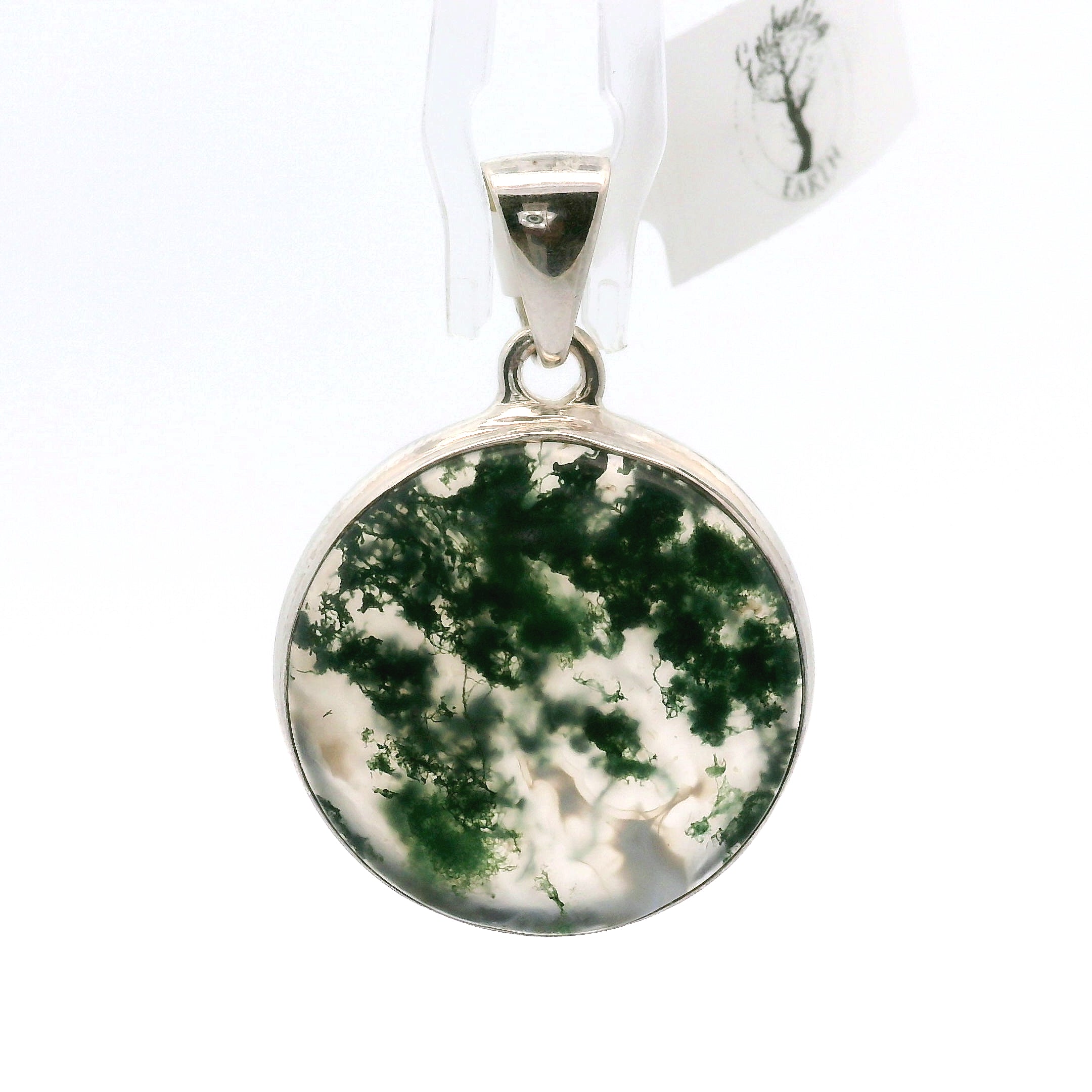 Moss Agate Pendants .925 Silver for Healing and Grounding