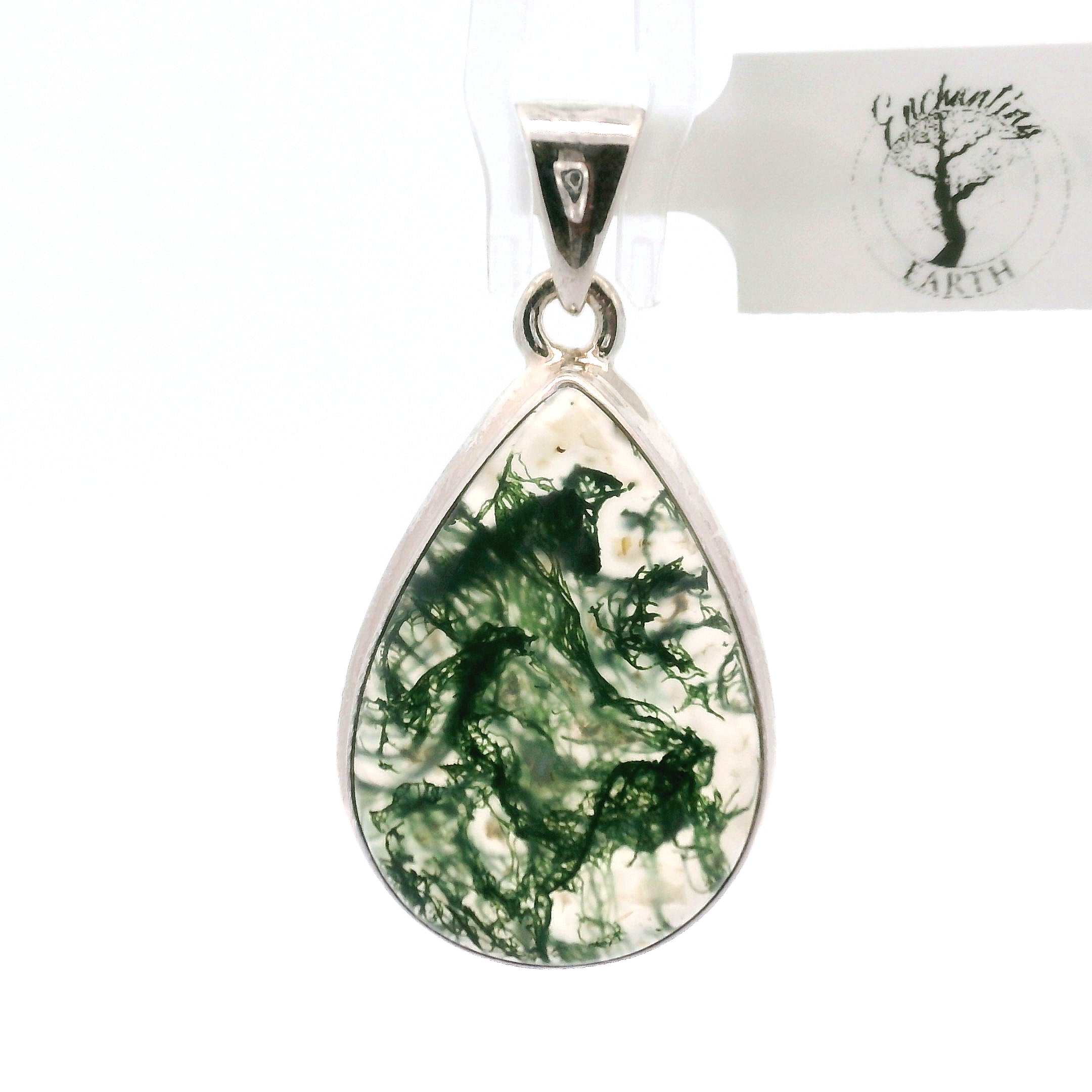 Moss Agate Pendants .925 Silver for Healing and Grounding