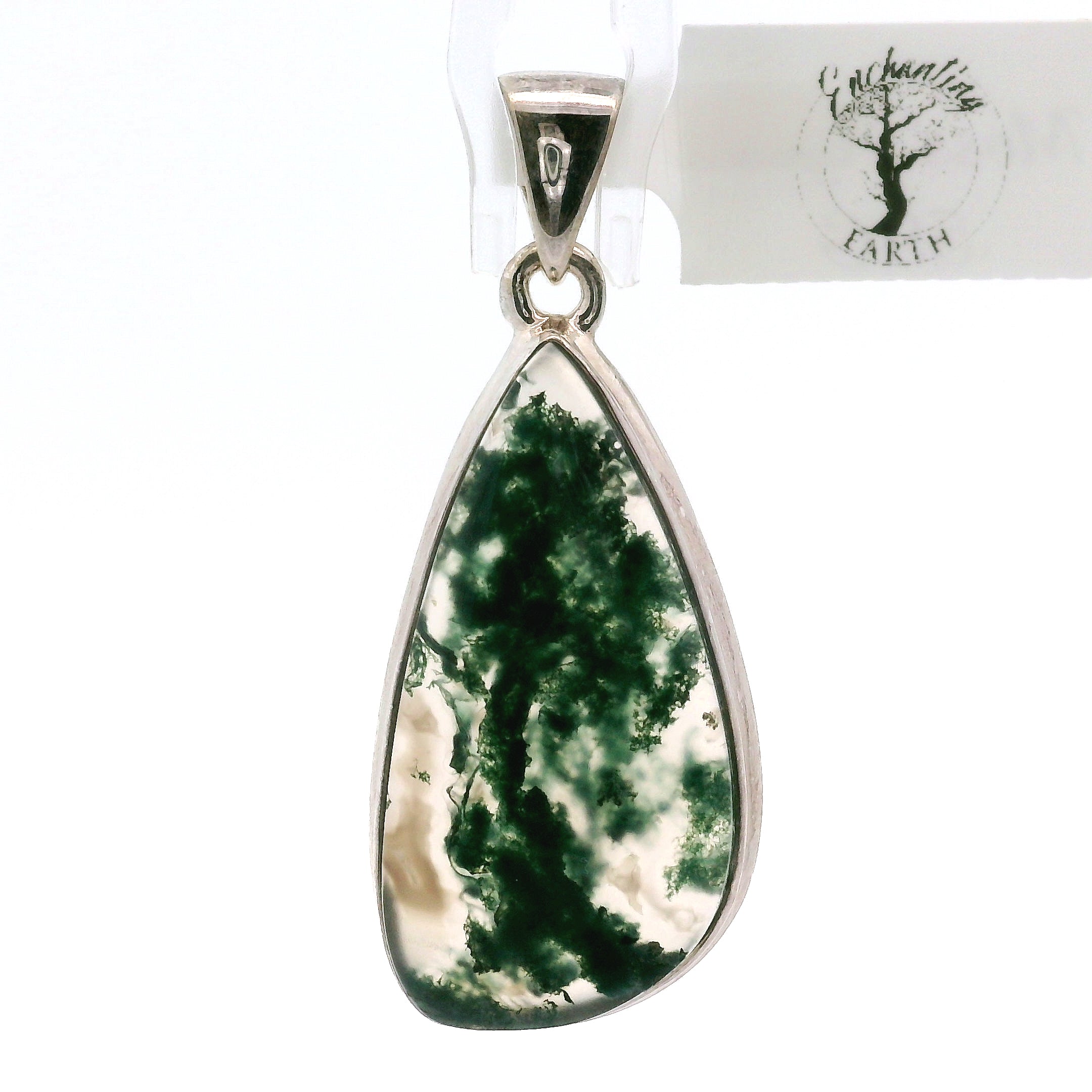 Moss Agate Pendants .925 Silver for Healing and Grounding