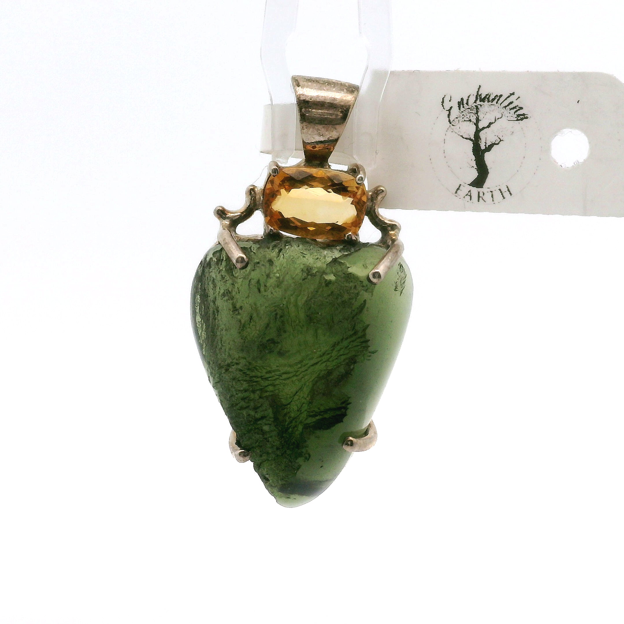 Moldavite Pendant .925 Silver for Manifesting Miracles