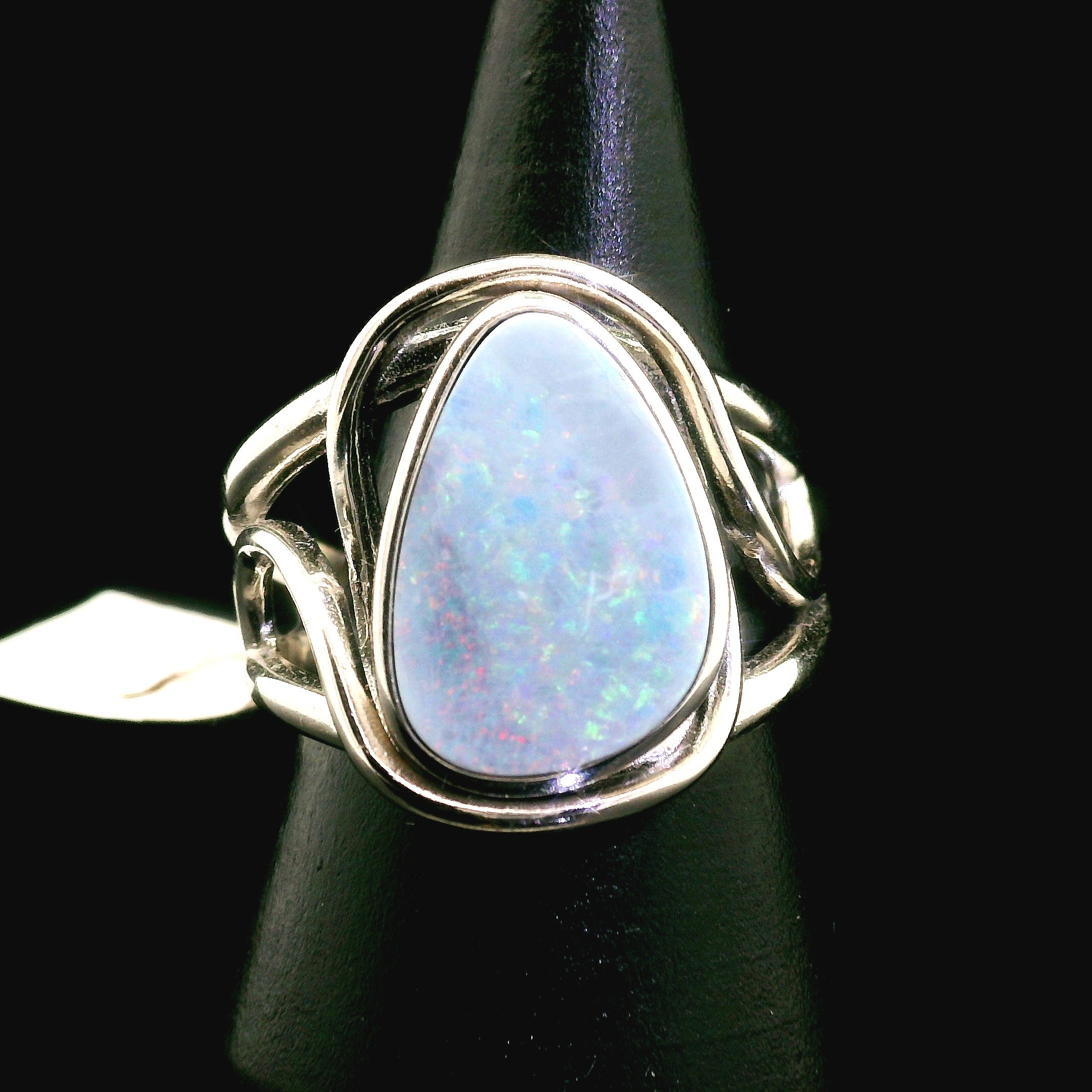 Australian Opal Cuff Ring .925 Silver for Joy and Self Discovery