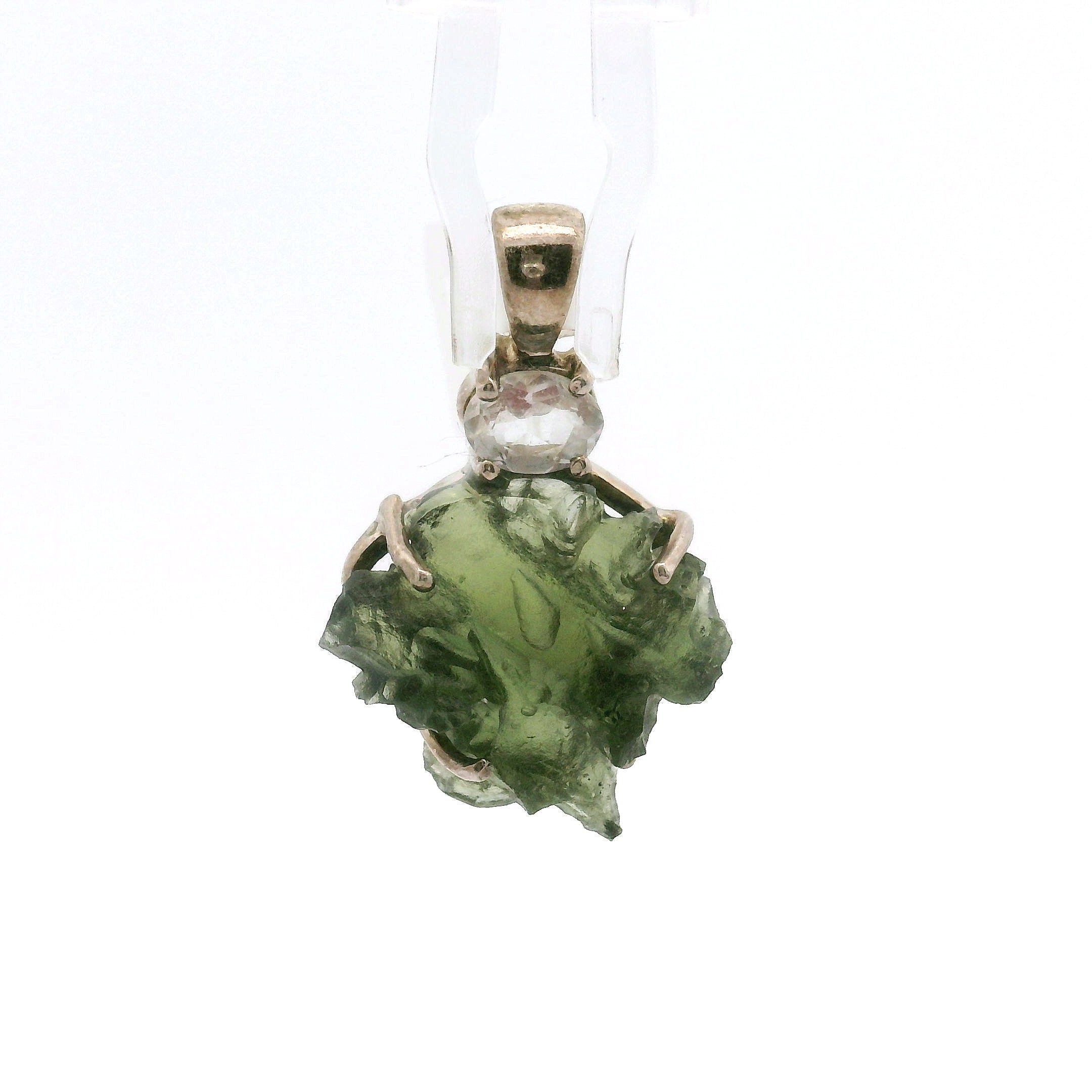 Moldavite Pendant .925 Silver for Manifesting Miracles
