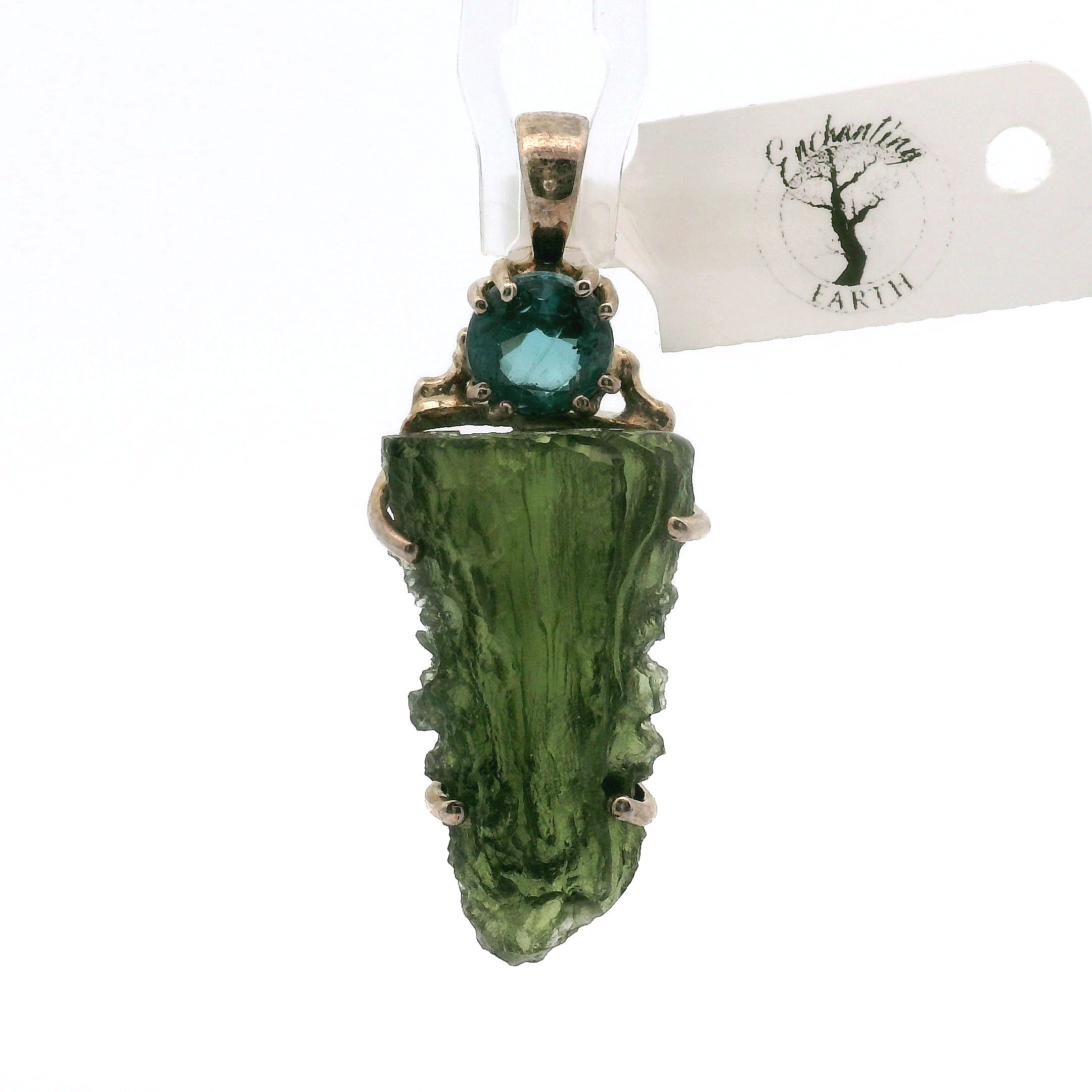 Moldavite Pendant .925 Silver for Manifesting Miracles