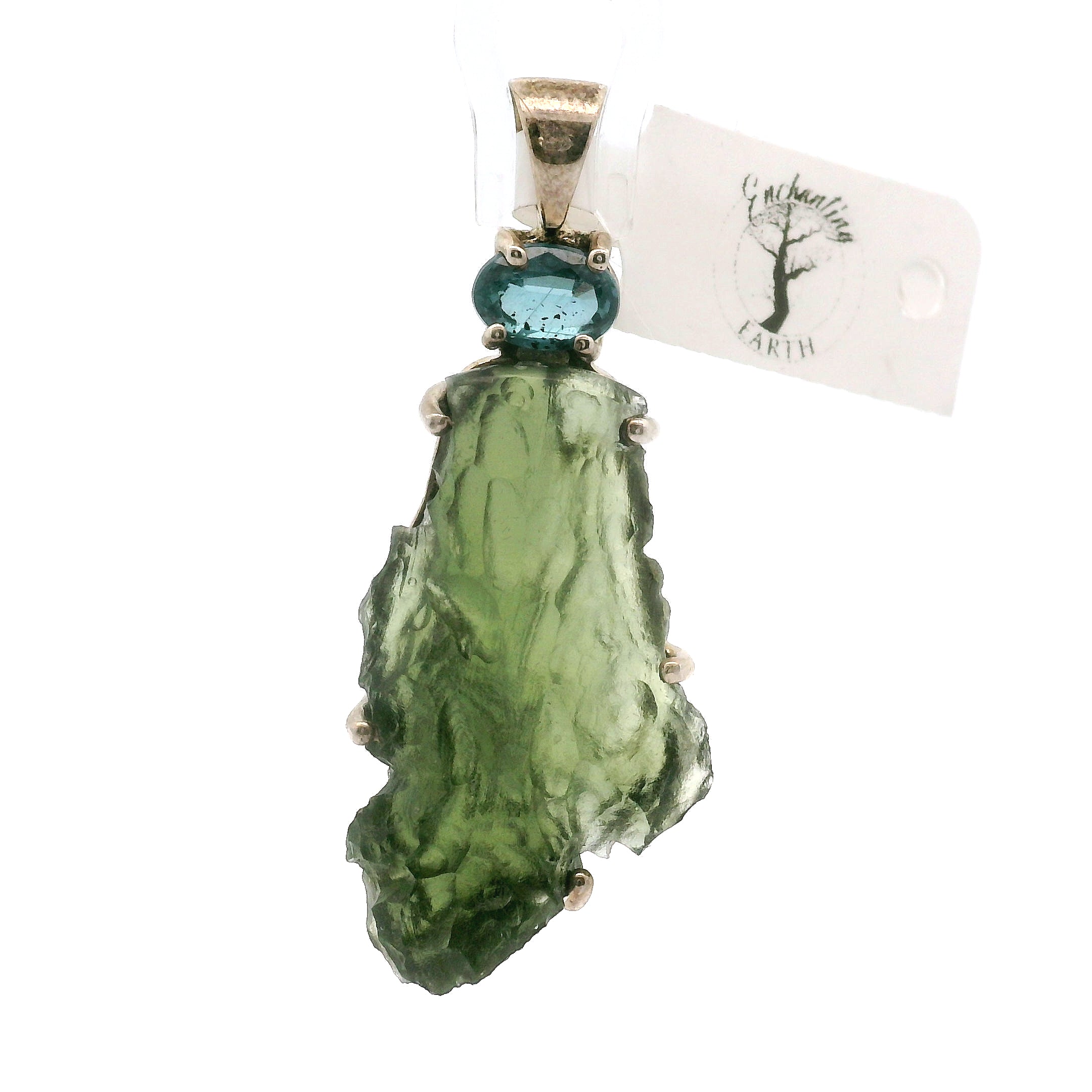 Moldavite Pendant .925 Silver for Manifesting Miracles