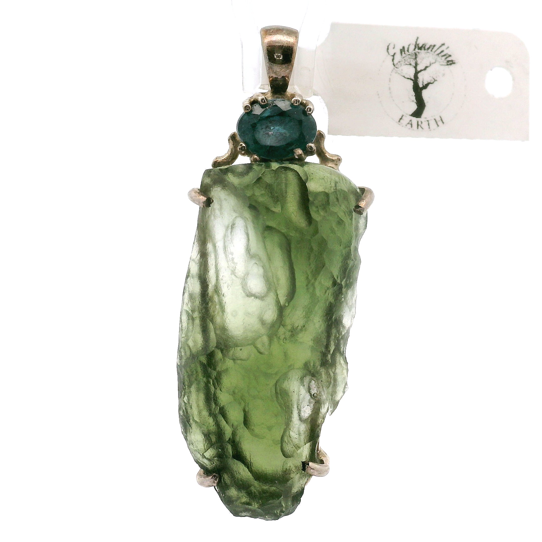 Moldavite Pendant .925 Silver for Manifesting Miracles