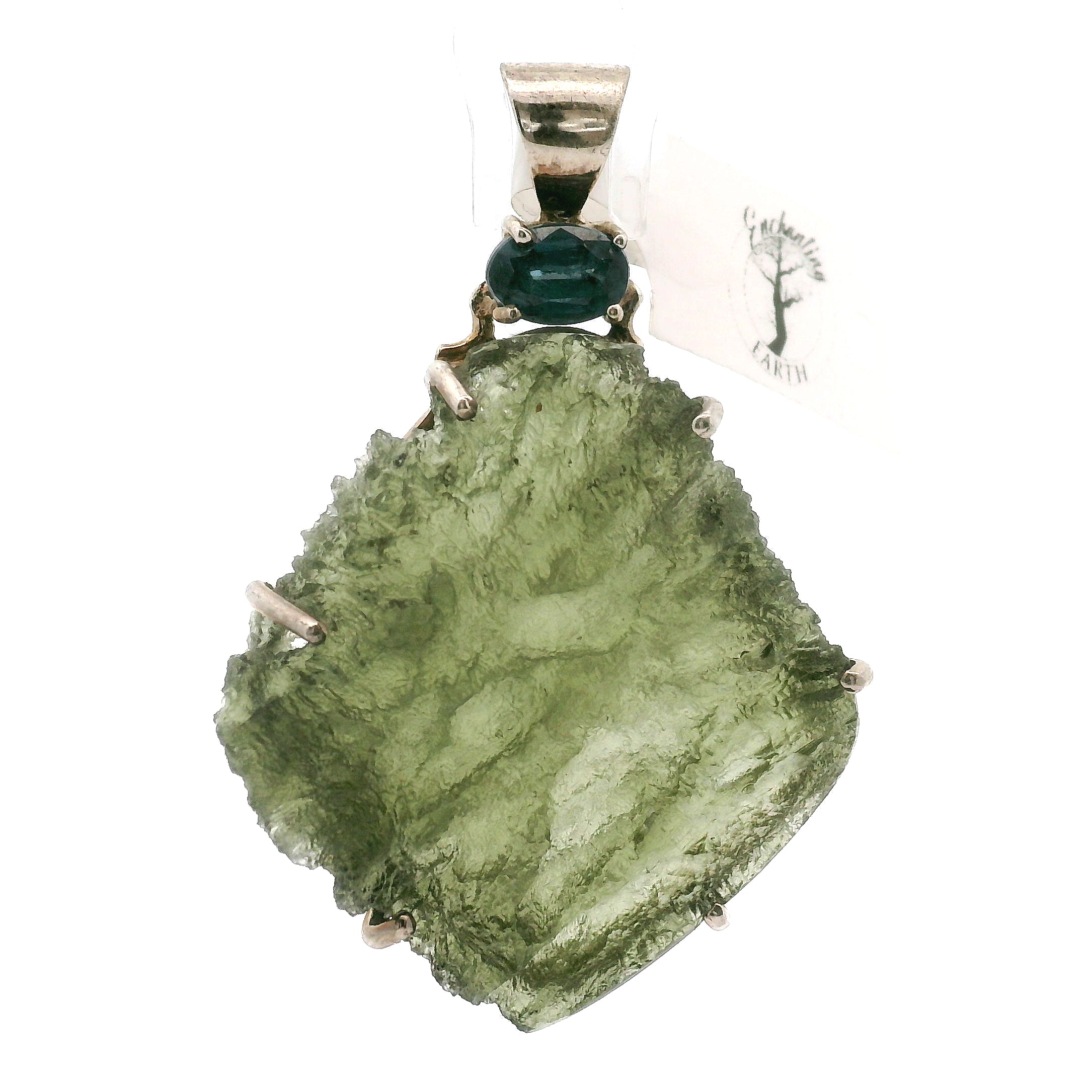 Moldavite Pendant .925 Silver for Manifesting Miracles
