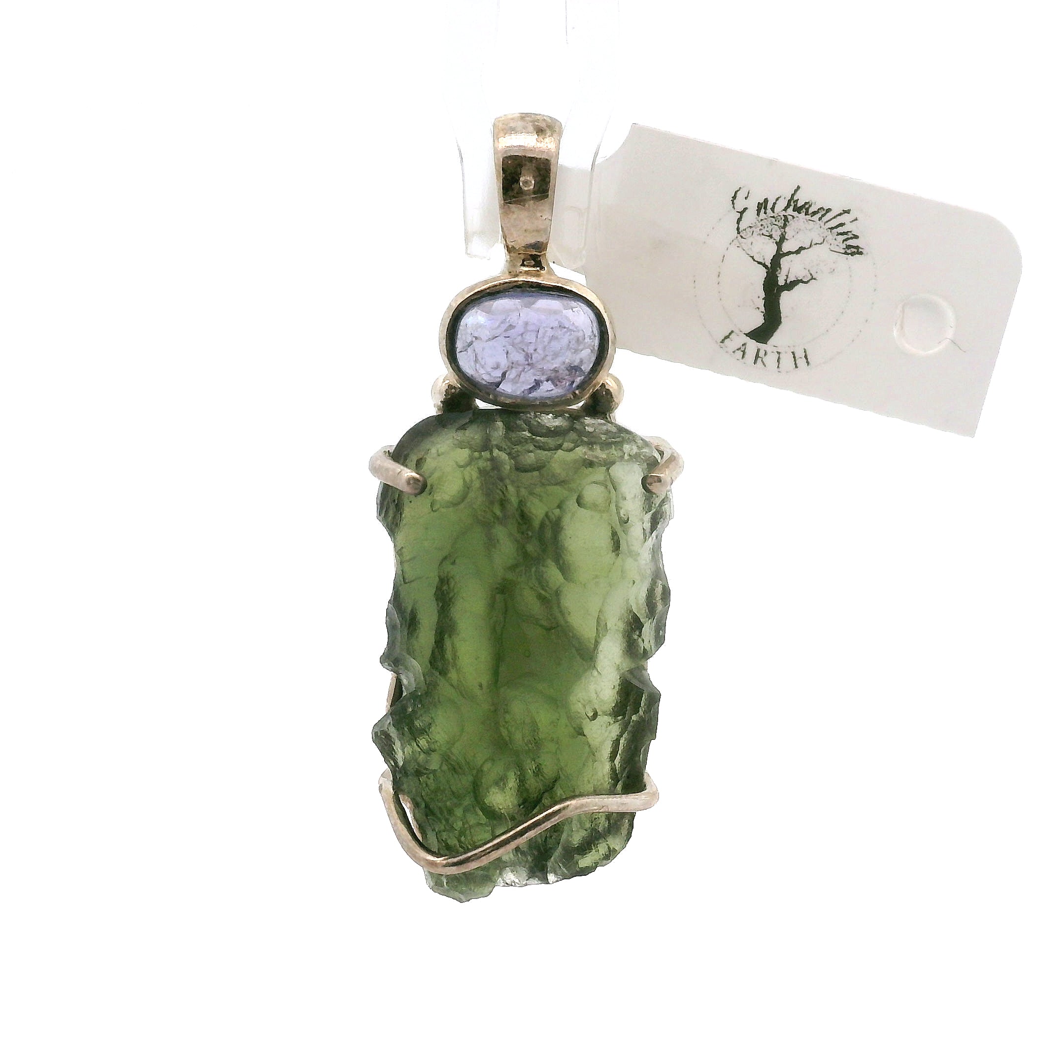 Moldavite Pendant .925 Silver for Manifesting Miracles