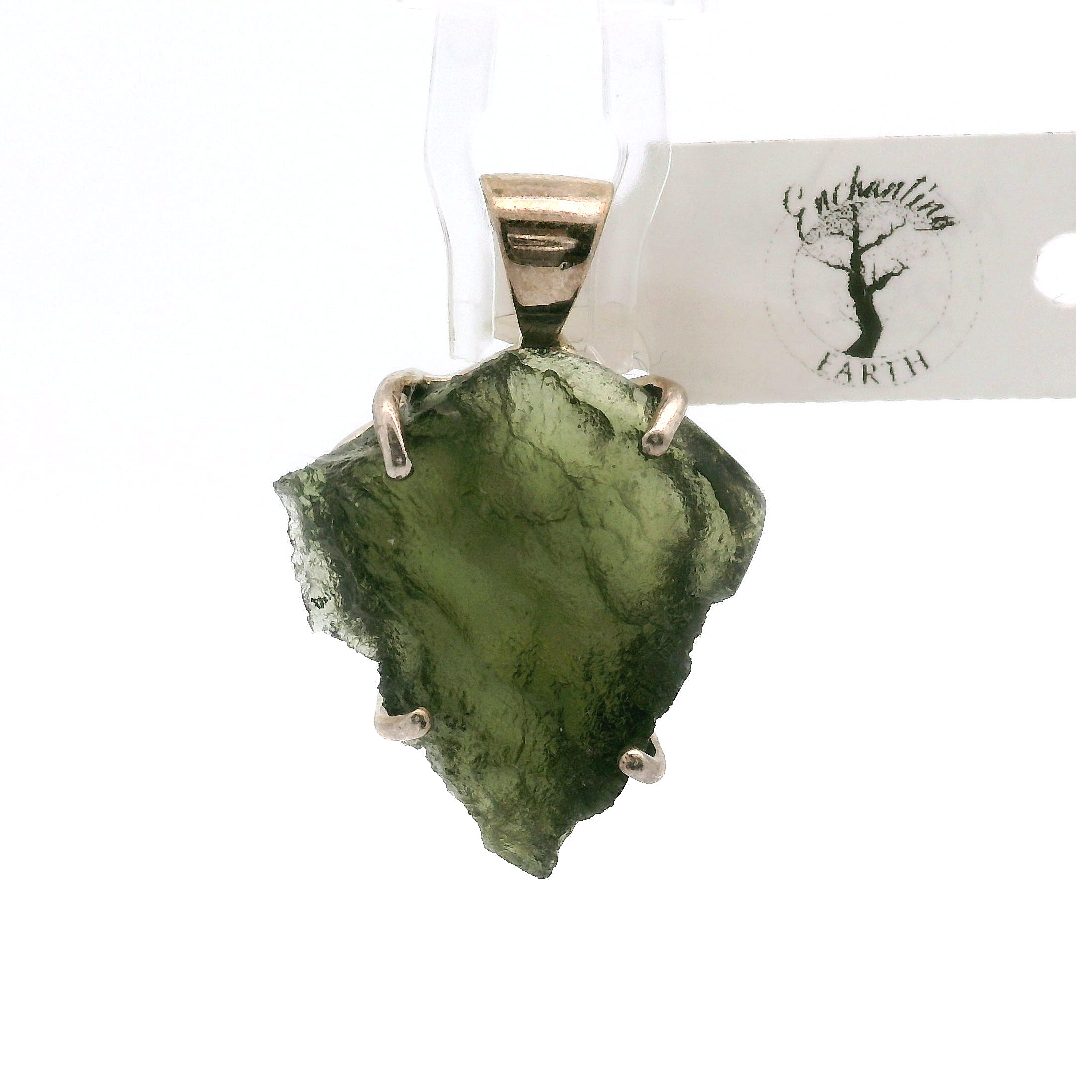 Moldavite Pendant .925 Silver for Manifesting Miracles