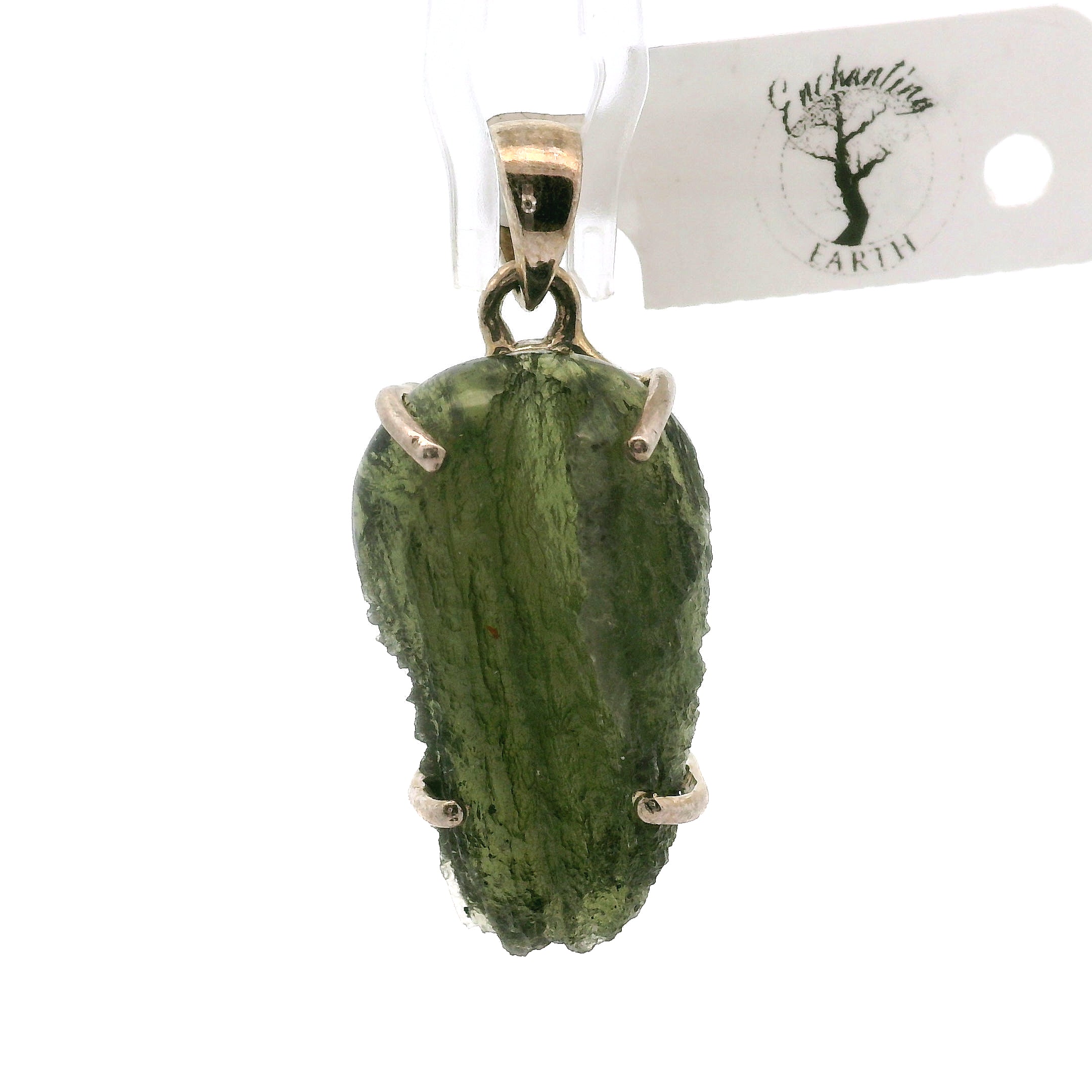 Moldavite Pendant .925 Silver for Manifesting Miracles