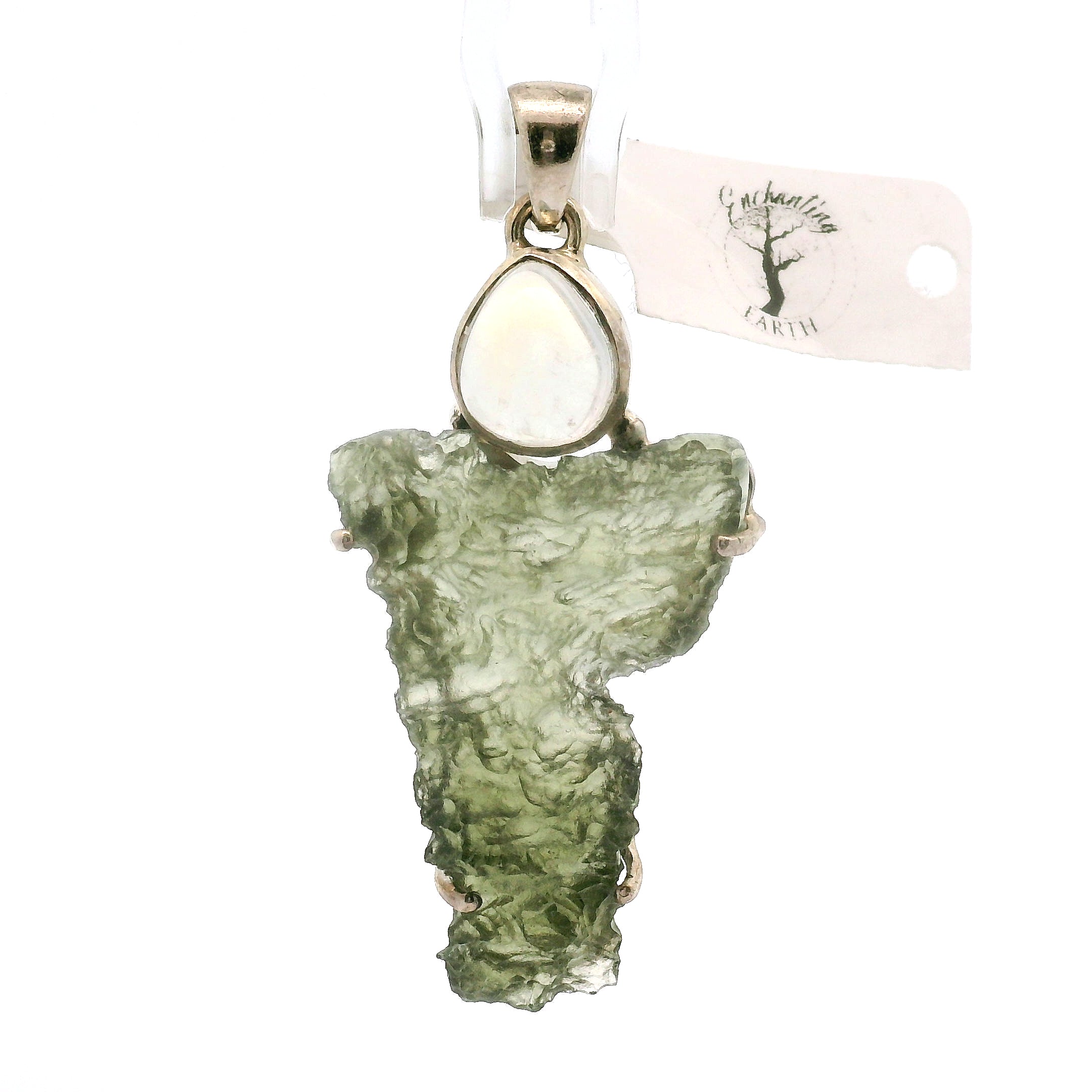 Moldavite Pendant .925 Silver for Manifesting Miracles