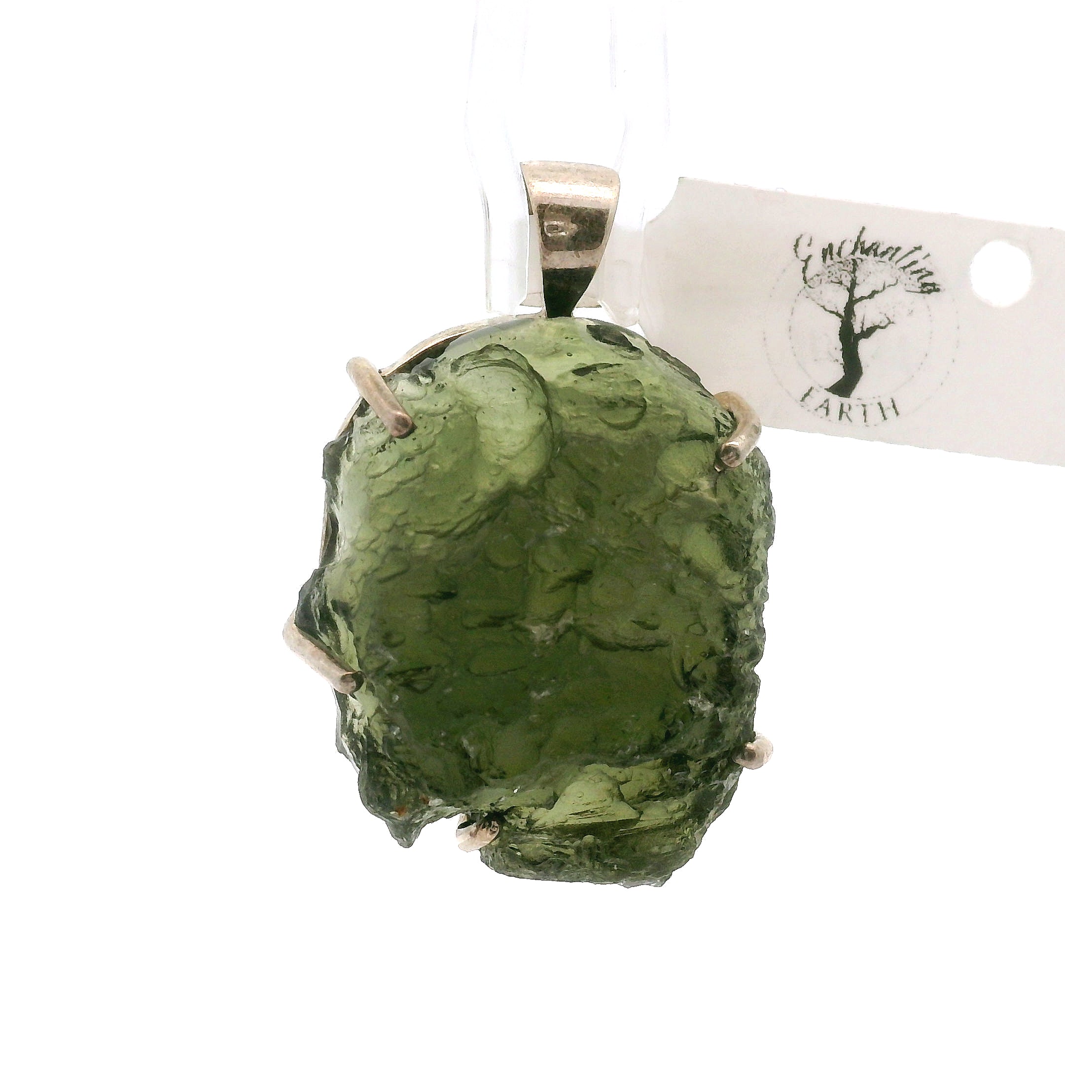Moldavite Pendant .925 Silver for Manifesting Miracles