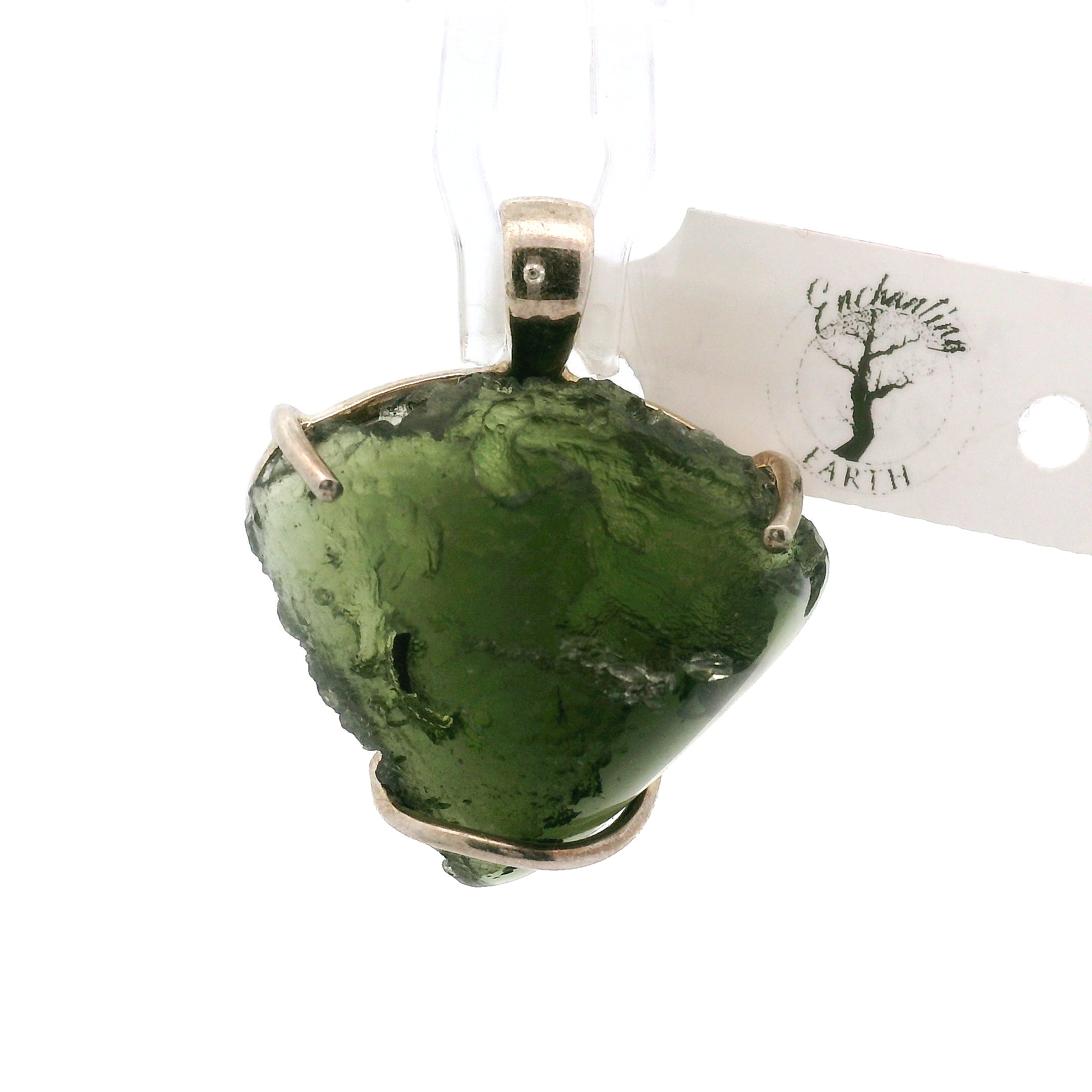 Moldavite Pendant .925 Silver for Manifesting Miracles
