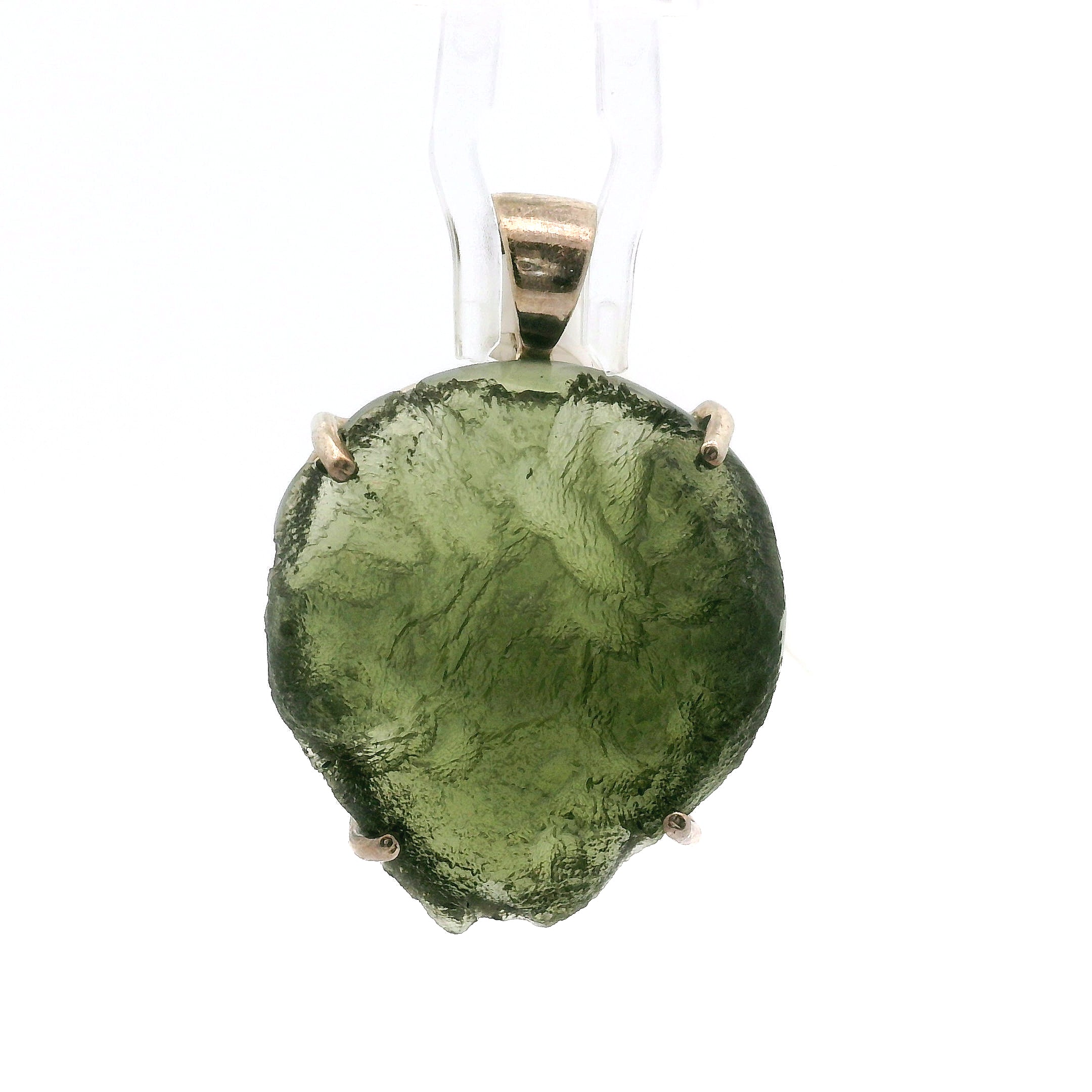 Moldavite Pendant .925 Silver for Manifesting Miracles