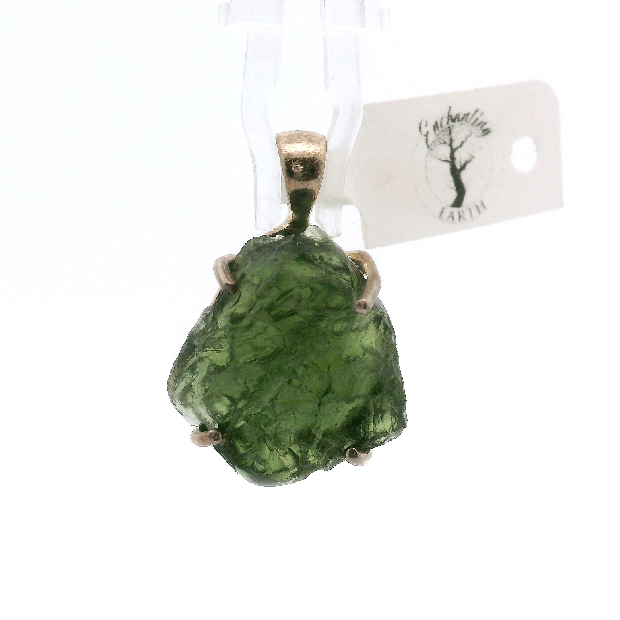 Moldavite Pendant .925 Silver for Manifesting Miracles