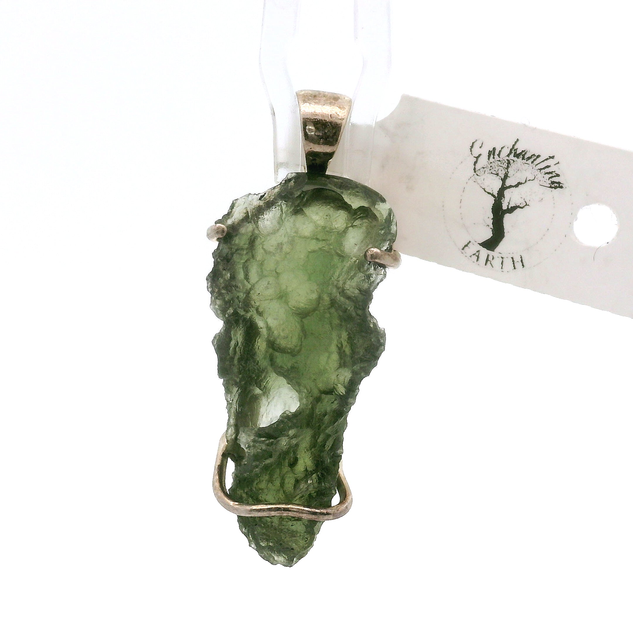 Moldavite Pendant .925 Silver for Manifesting Miracles