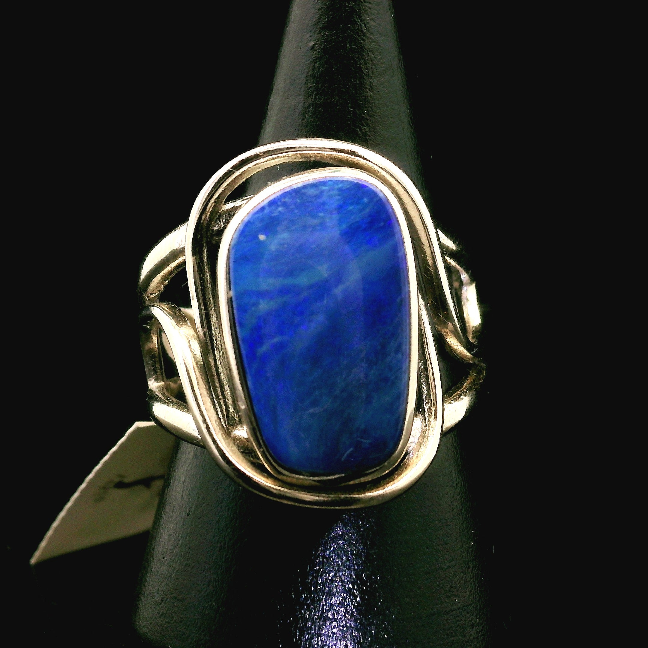 Australian Opal Cuff Ring .925 Silver for Joy and Self Discovery