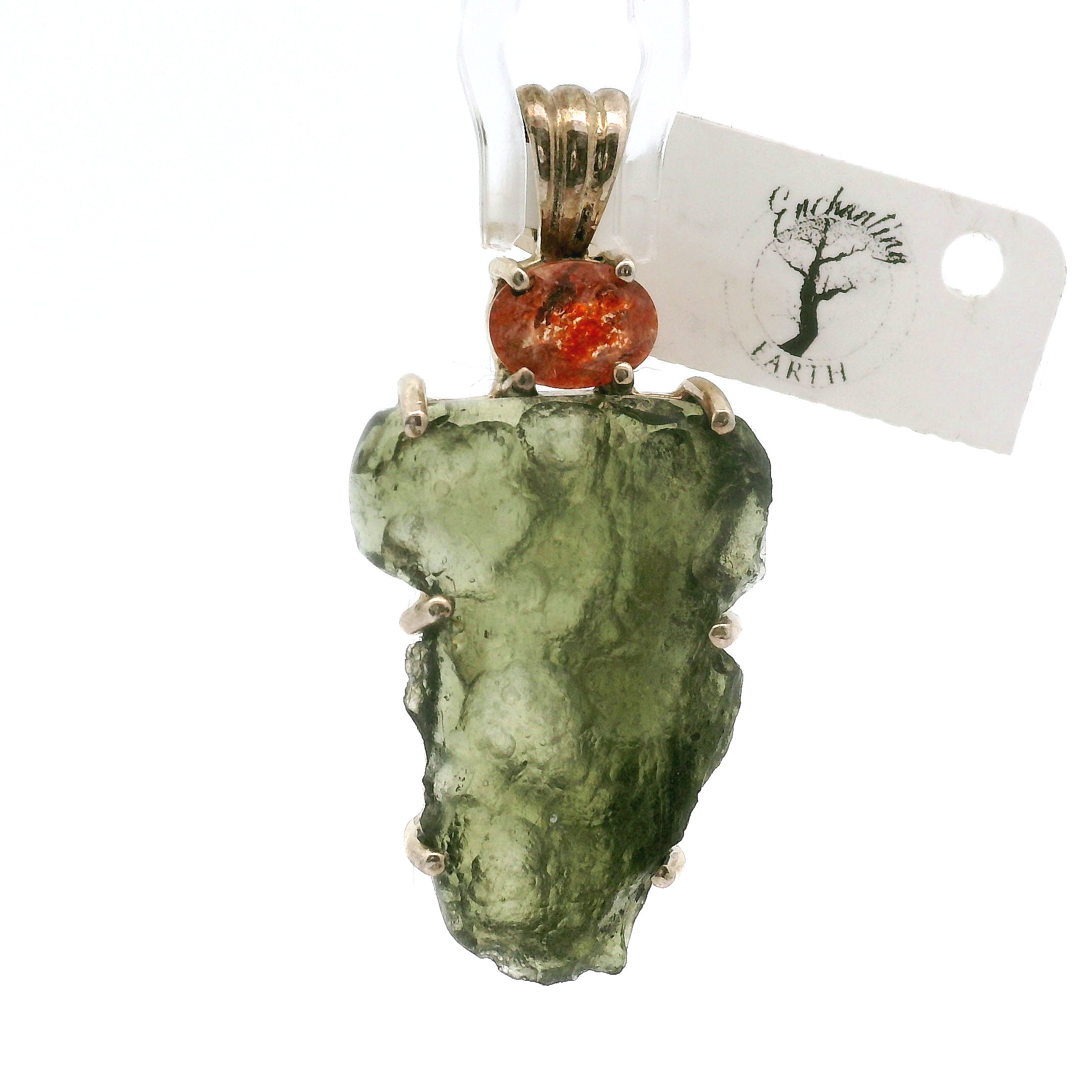 Moldavite Pendant .925 Silver for Manifesting Miracles