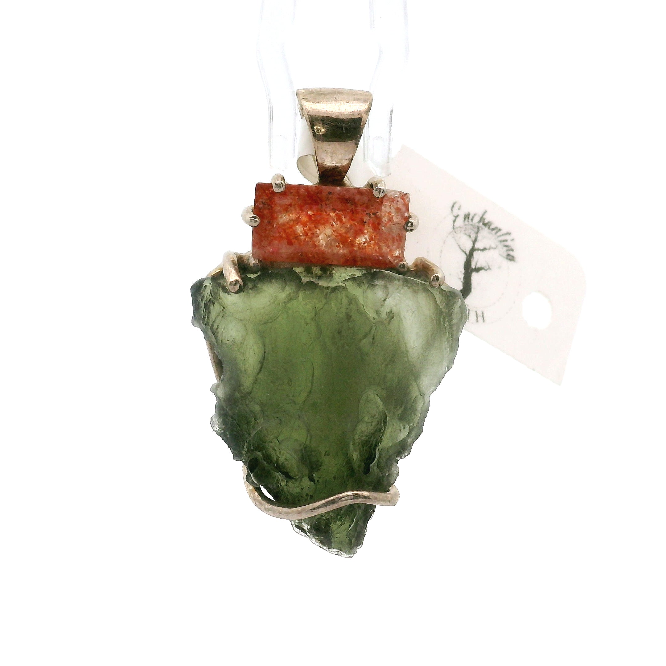 Moldavite Pendant .925 Silver for Manifesting Miracles
