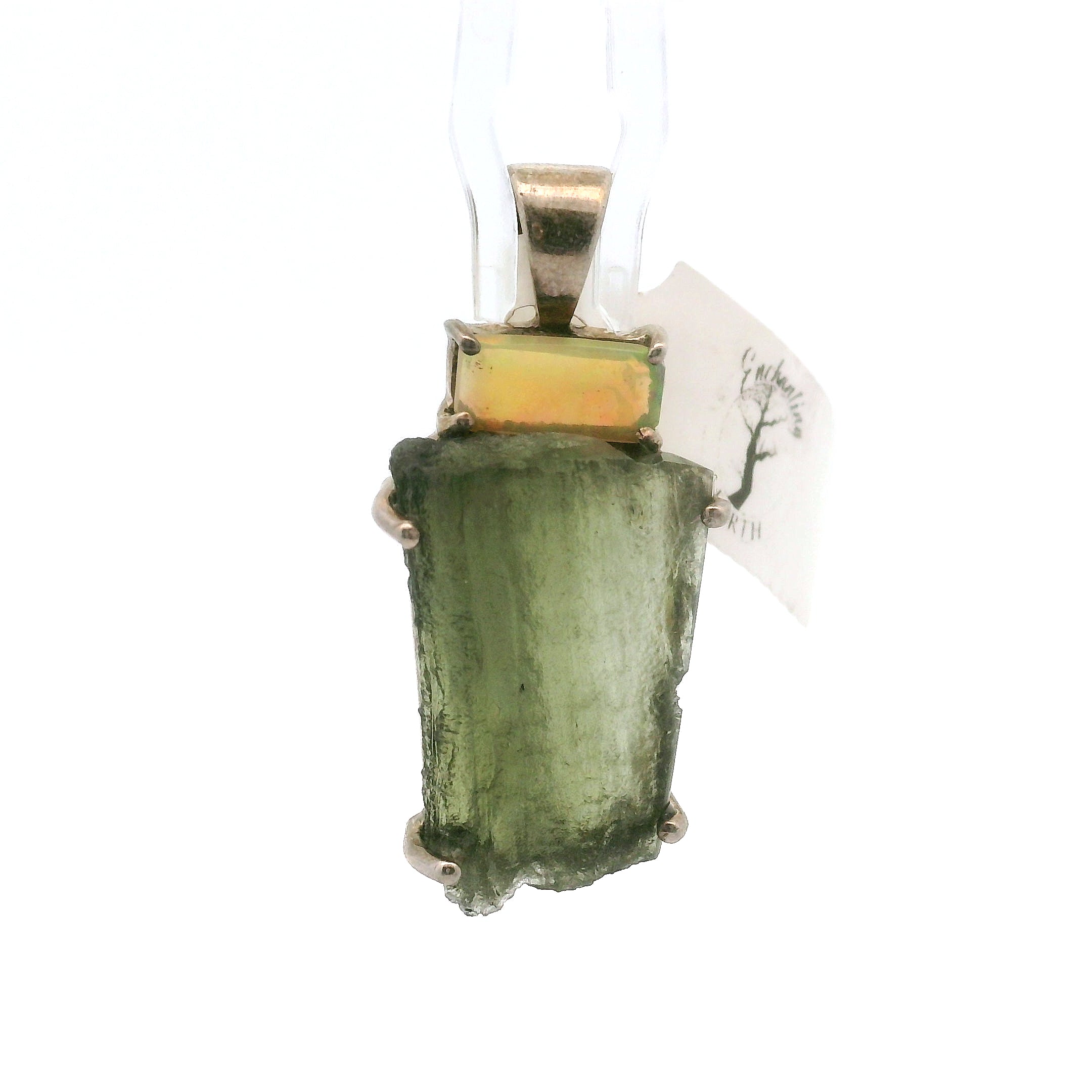 Moldavite Pendant .925 Silver for Manifesting Miracles