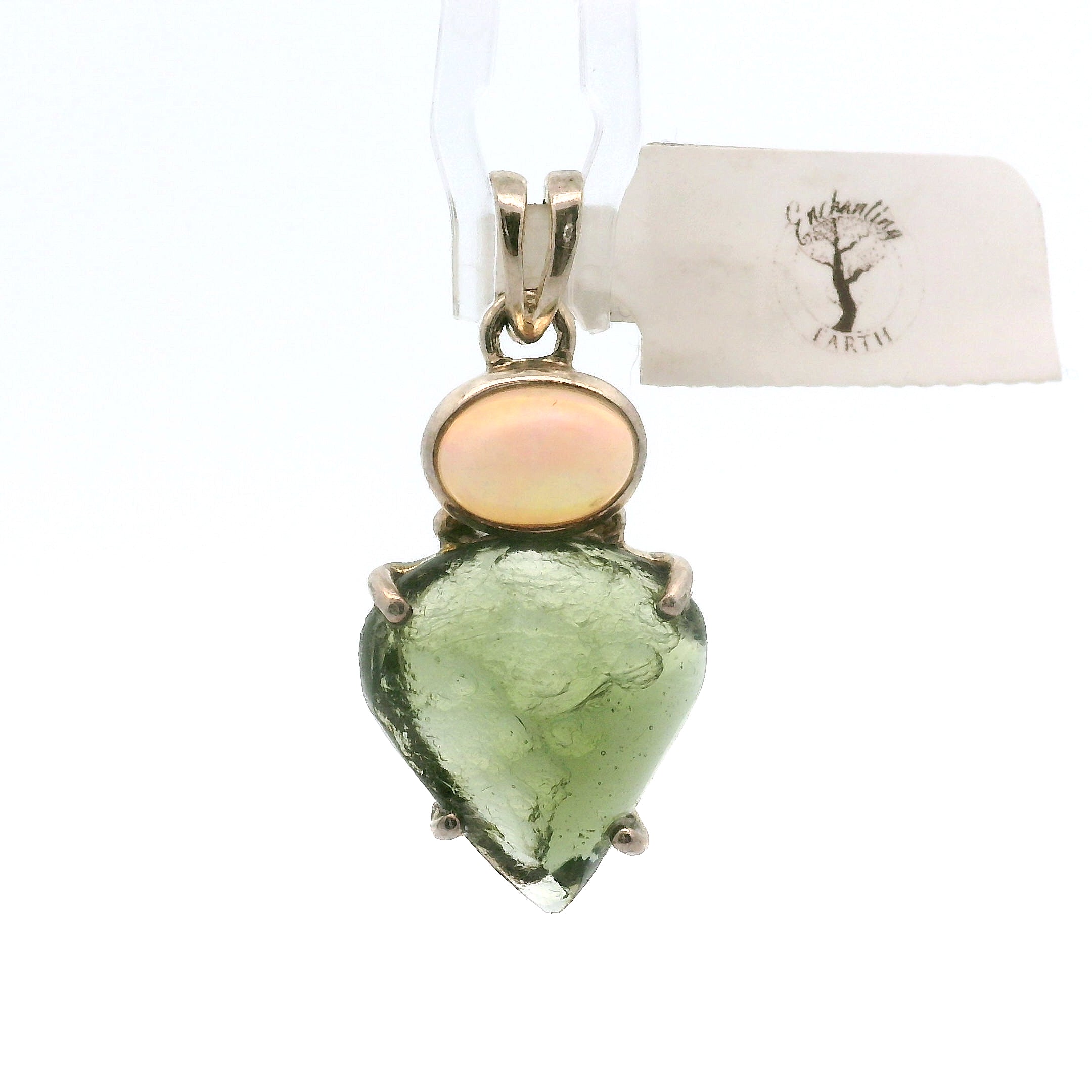 Moldavite Pendant .925 Silver for Manifesting Miracles