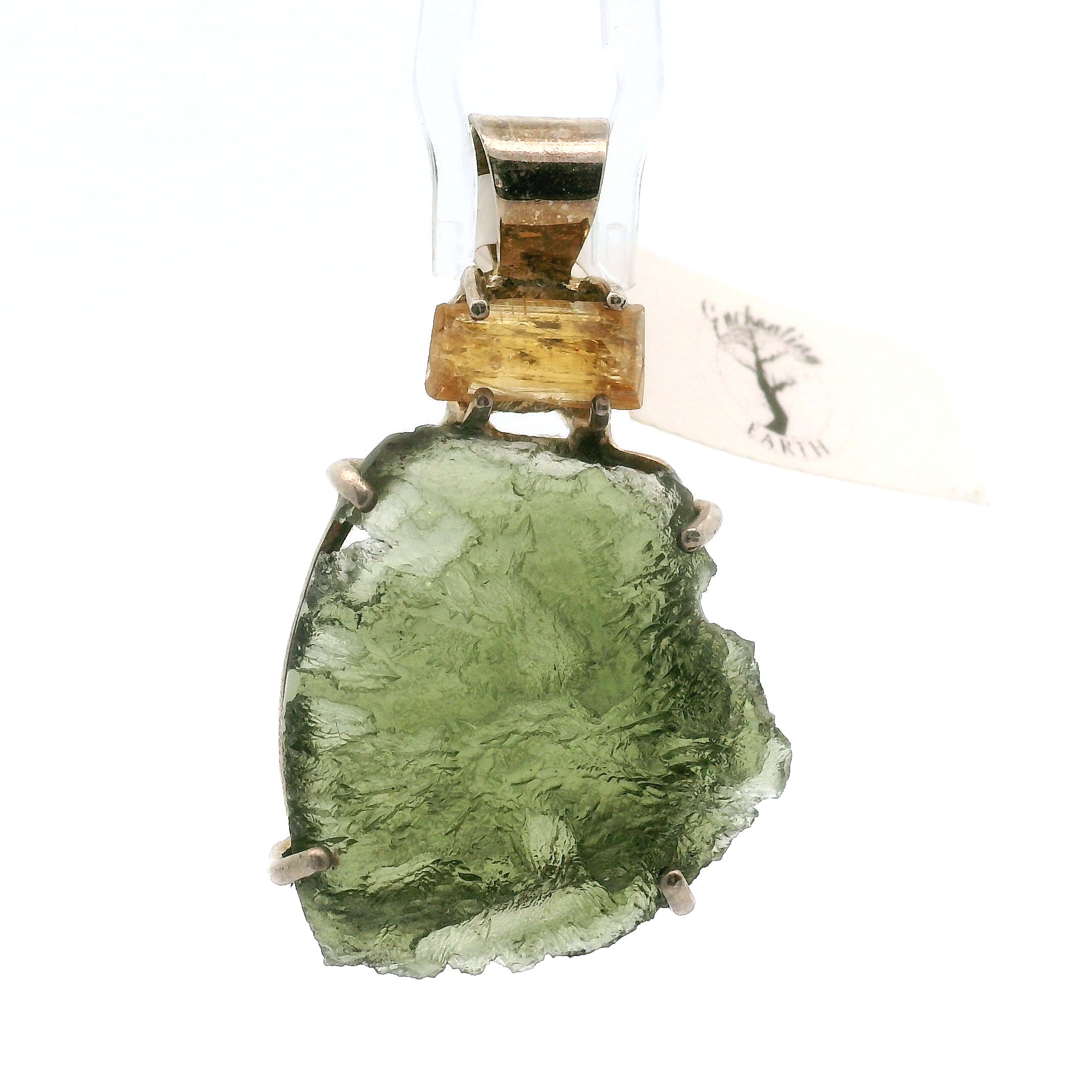 Moldavite Pendant .925 Silver for Manifesting Miracles