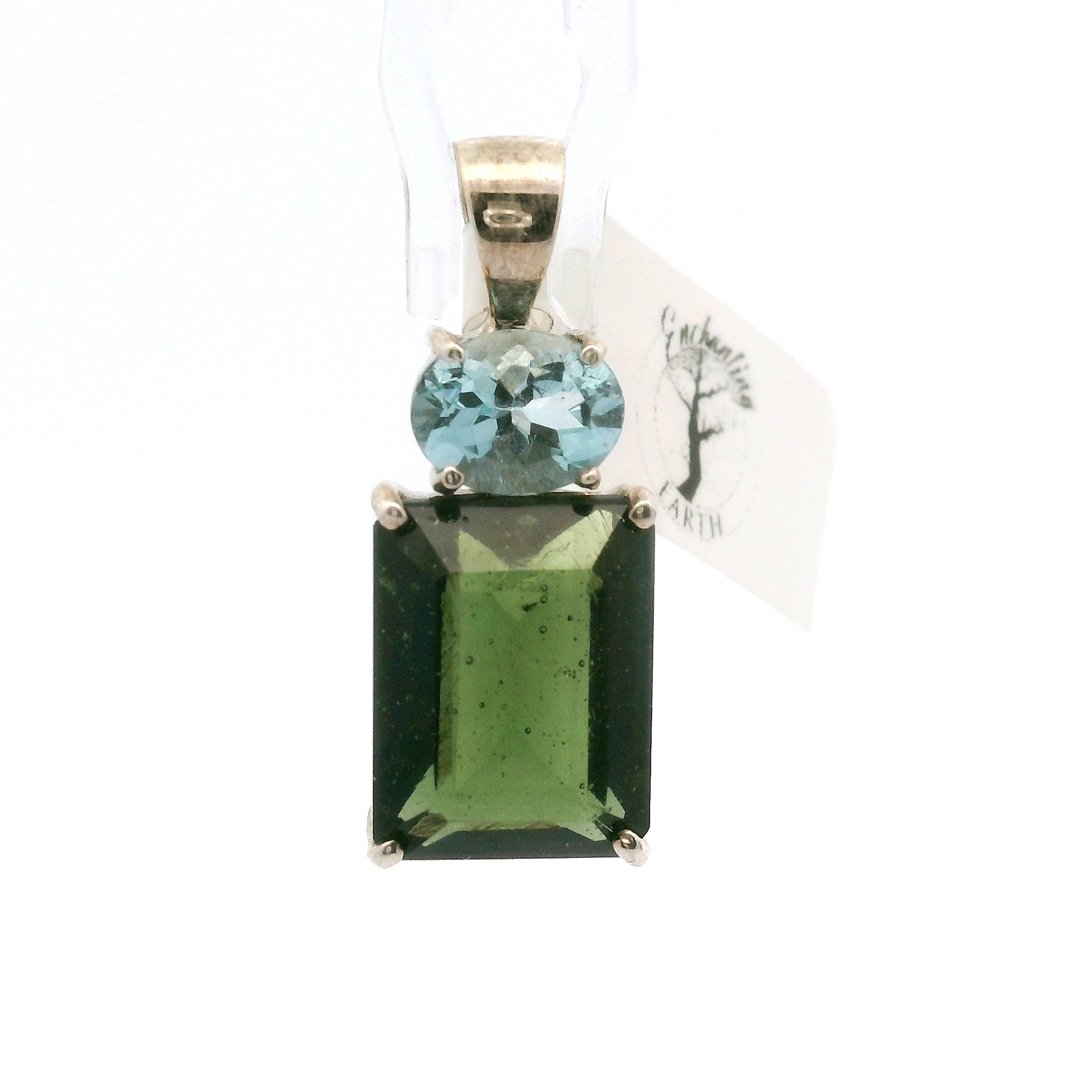 Moldavite Pendant .925 Silver for Manifesting Miracles
