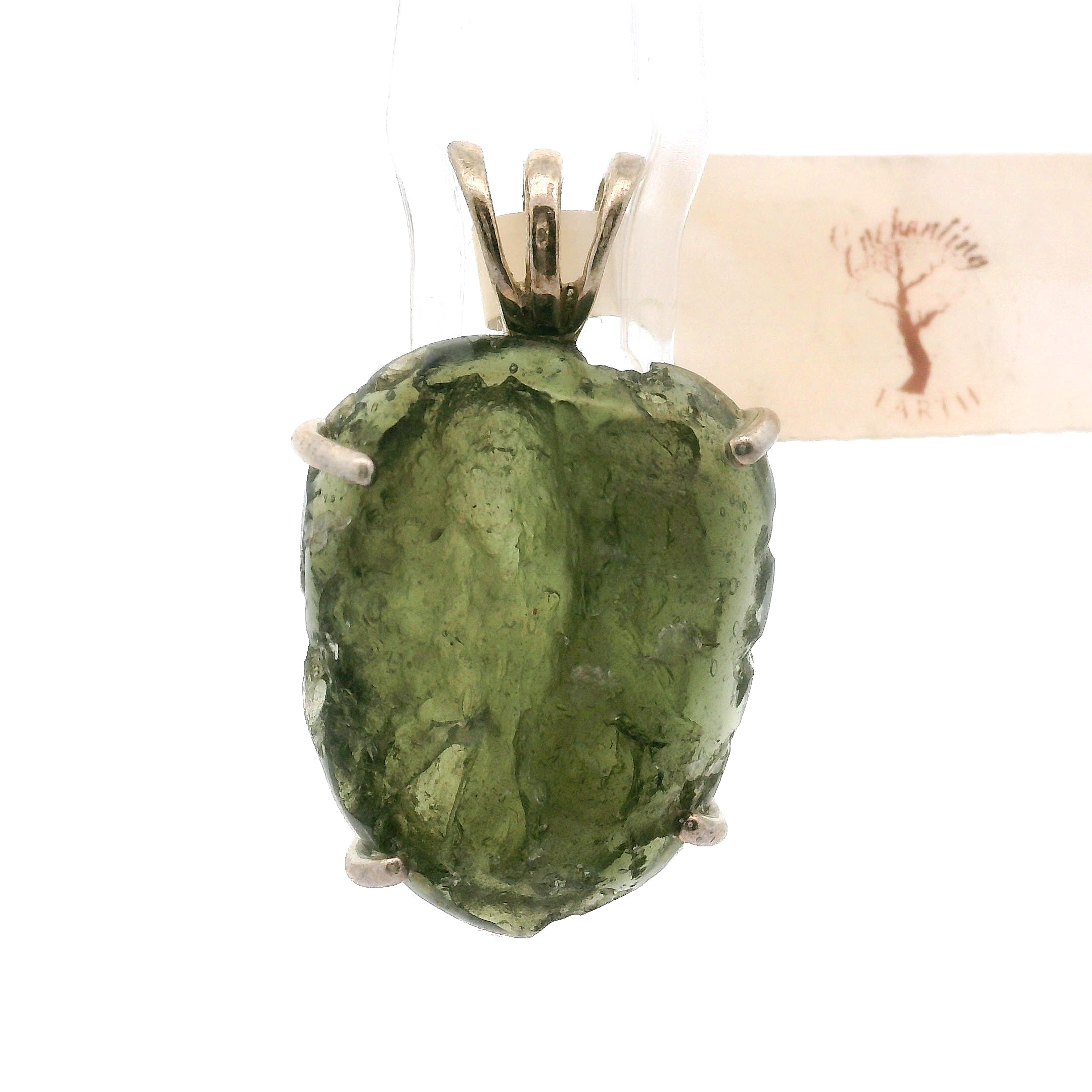 Moldavite Pendant .925 Silver for Manifesting Miracles
