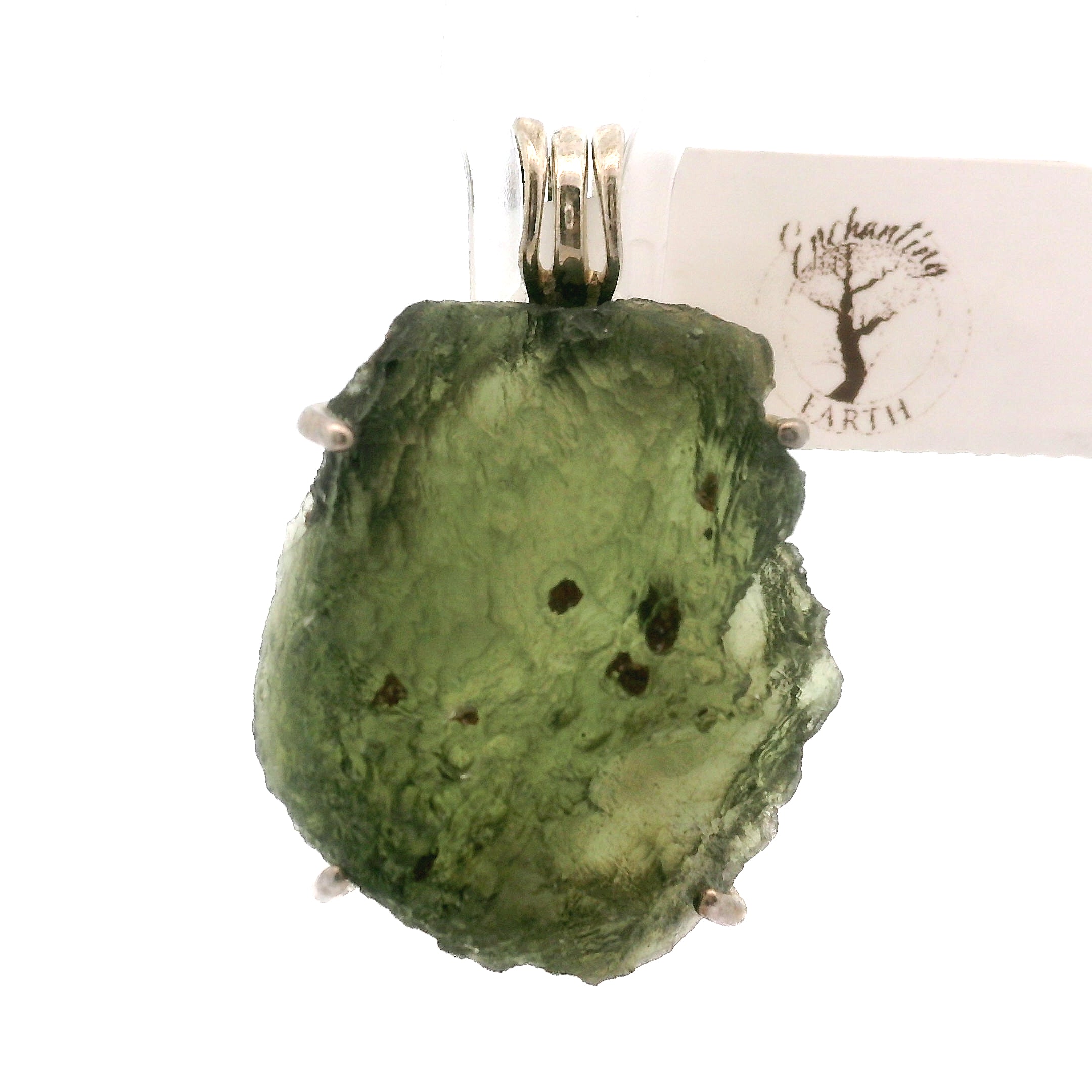 Moldavite Pendant .925 Silver for Manifesting Miracles