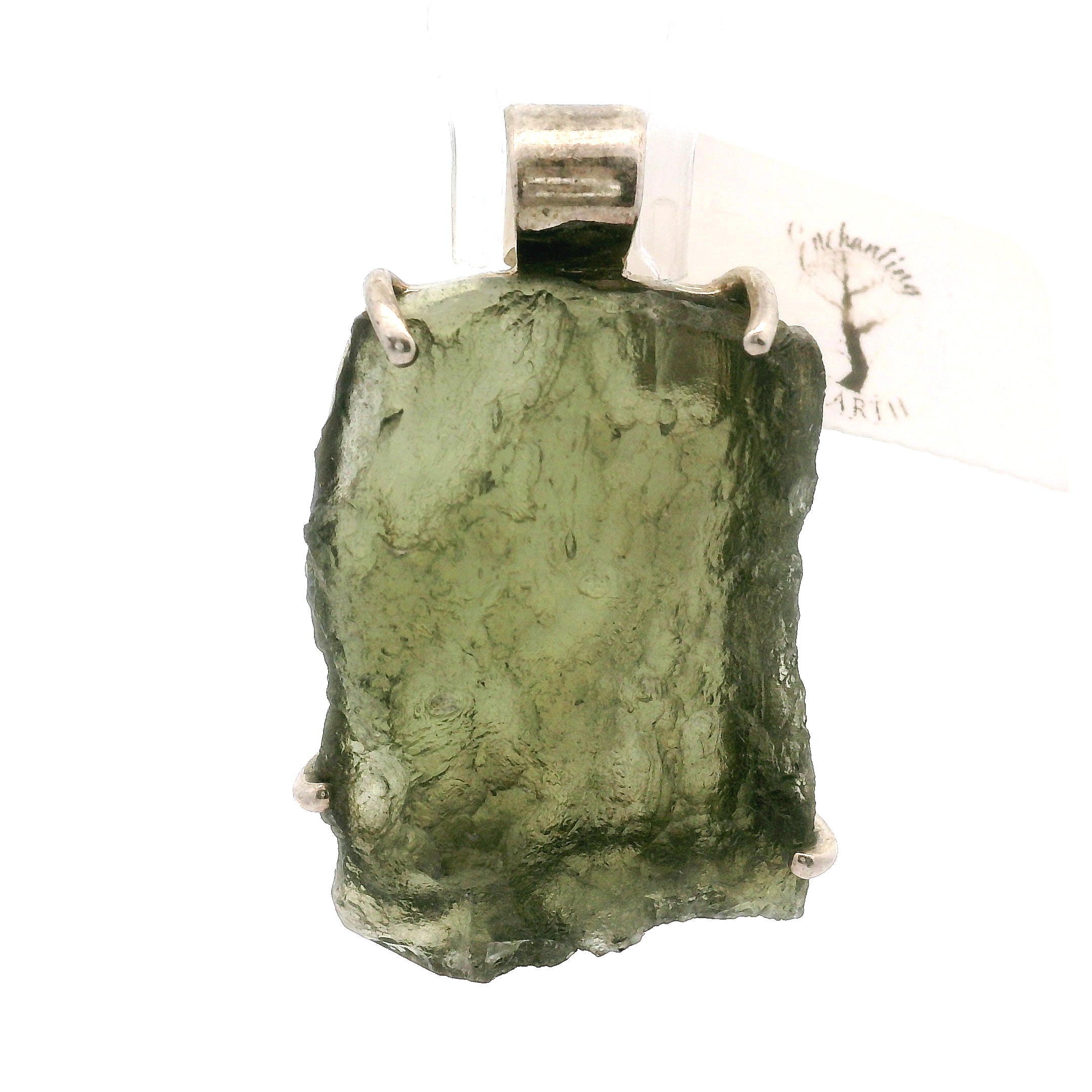 Moldavite Pendant .925 Silver for Manifesting Miracles