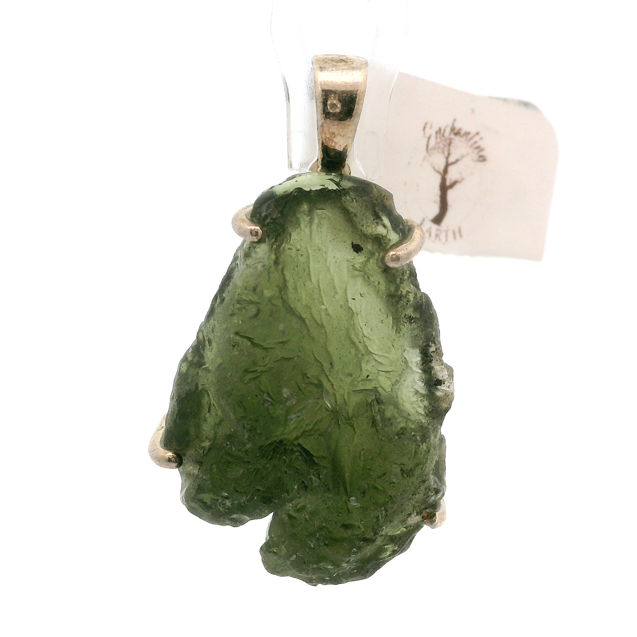 Moldavite Pendant .925 Silver for Manifesting Miracles