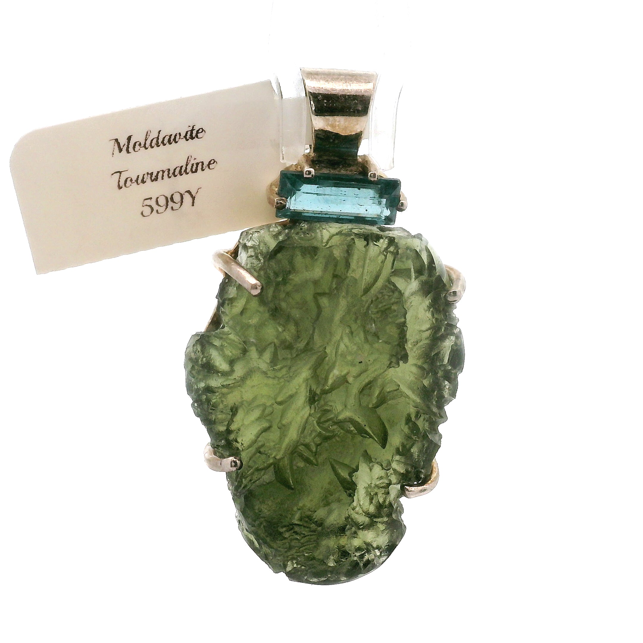 Moldavite Pendant .925 Silver for Manifesting Miracles