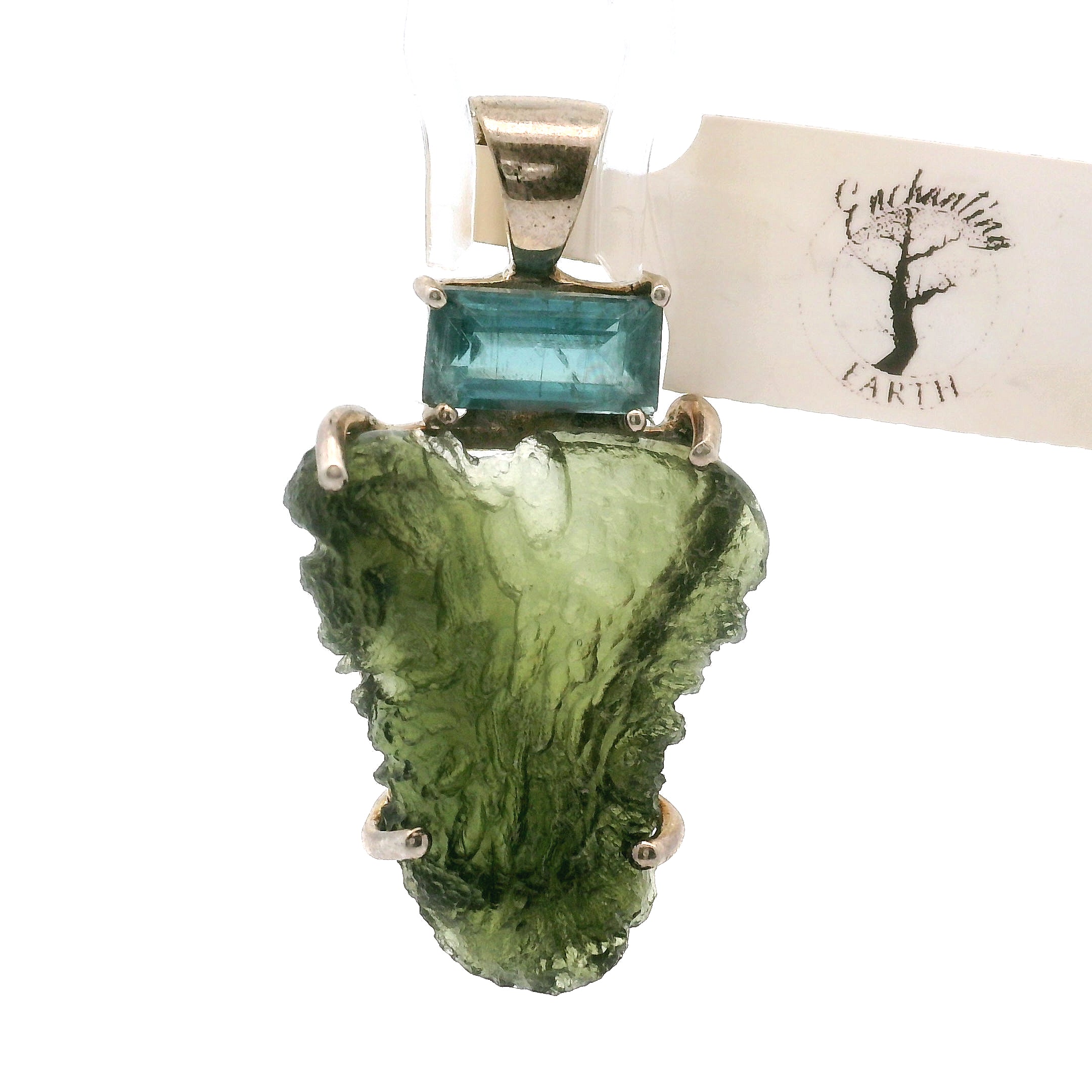 Moldavite Pendant .925 Silver for Manifesting Miracles