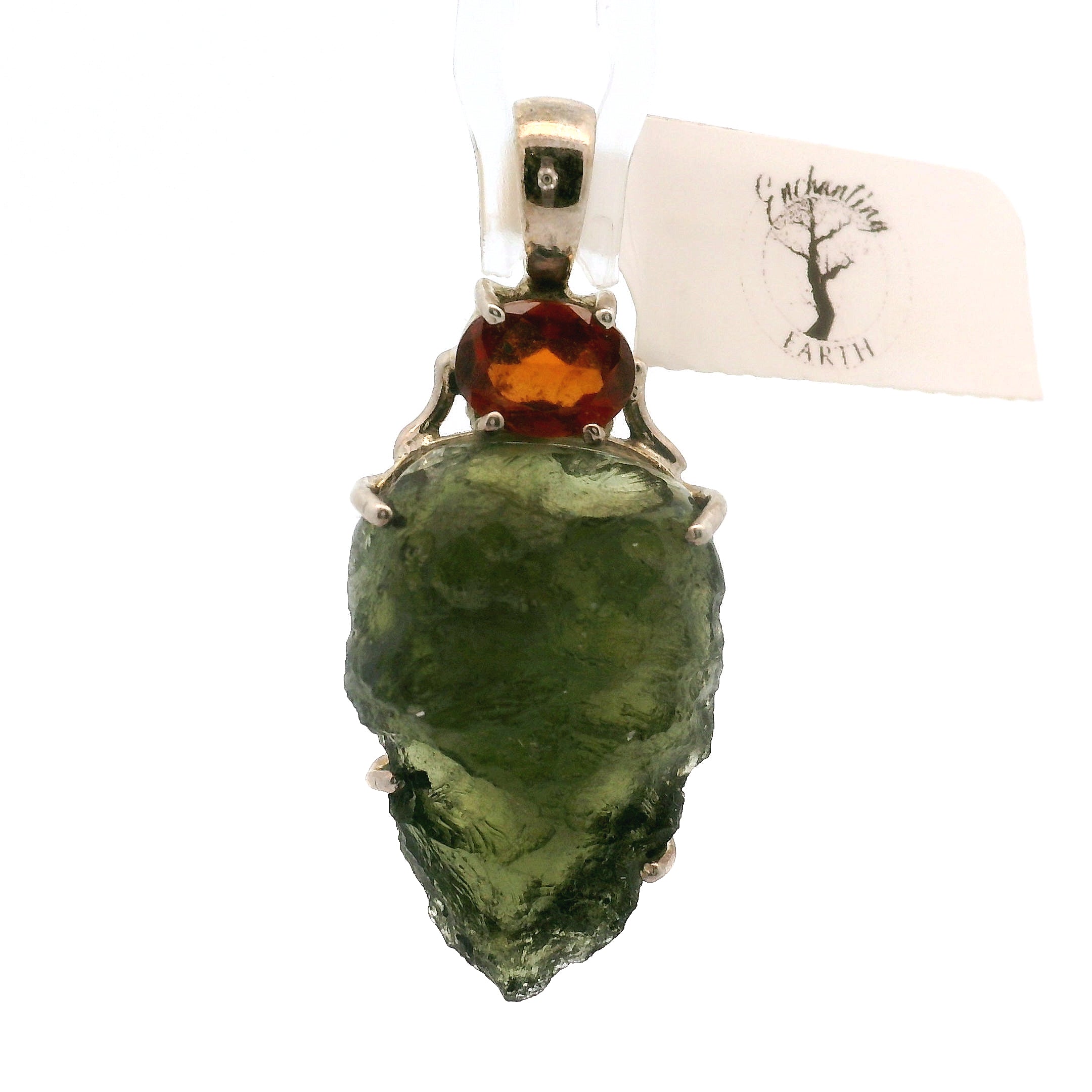 Moldavite Pendant .925 Silver for Manifesting Miracles