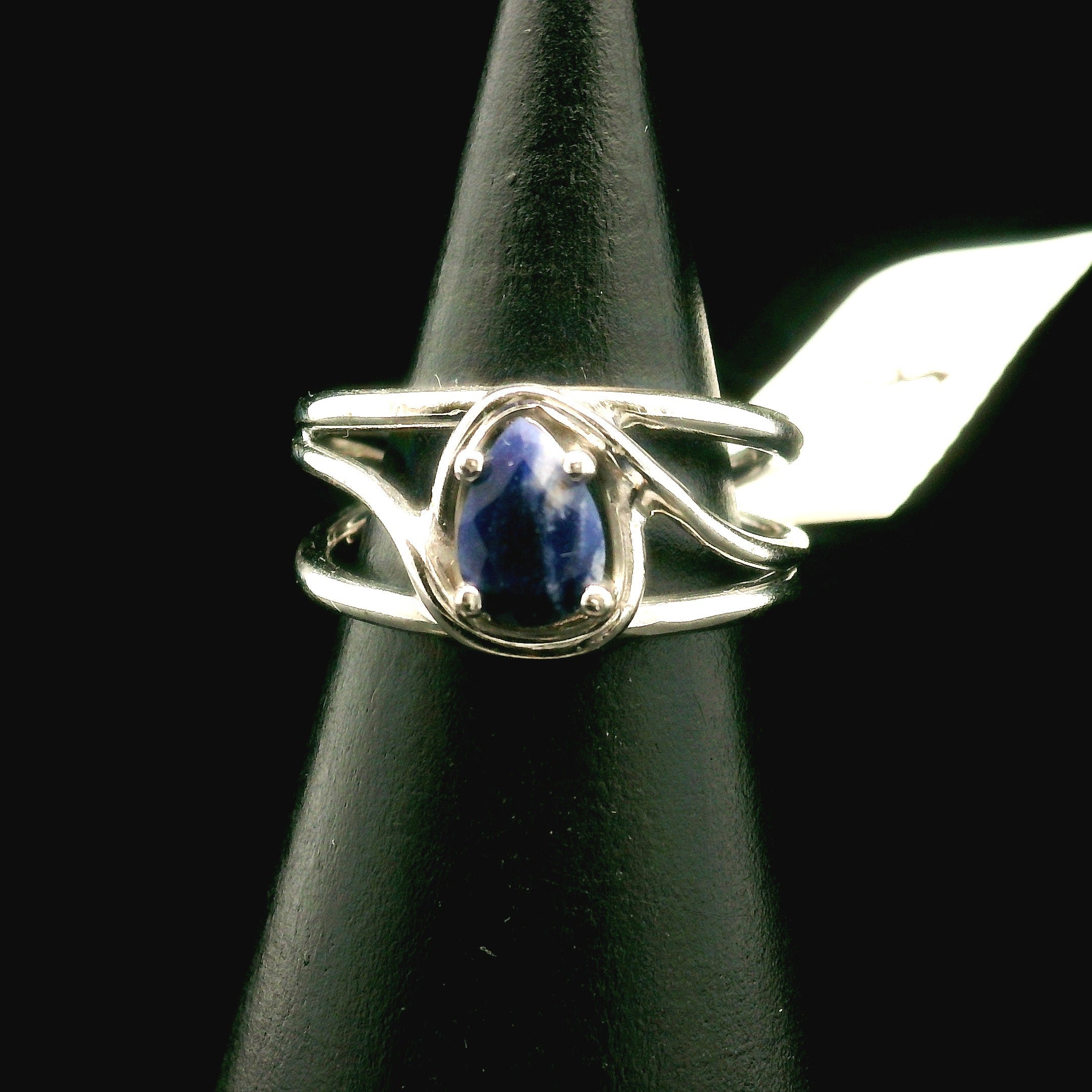 Sodalite Midi Cuff Ring .925 Silver for Dream Recall and Relaxation