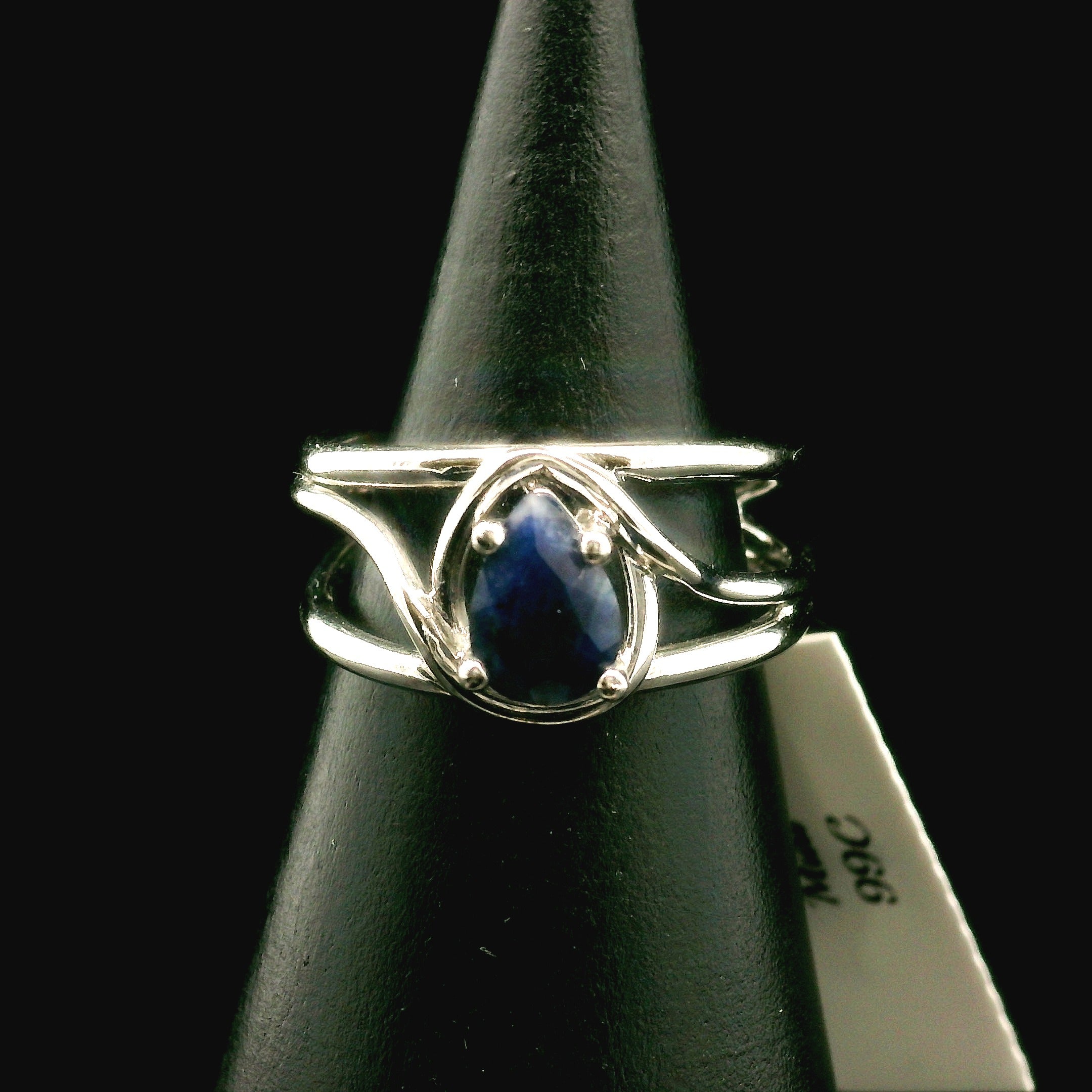 Sodalite Midi Cuff Ring .925 Silver for Dream Recall and Relaxation