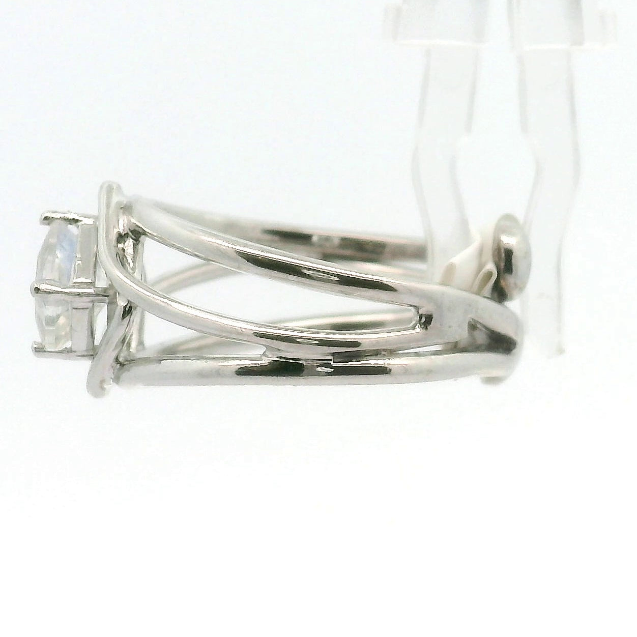 Moonstone Midi Cuff Ring .925 Silver for New Beginnings, Protection and Manifestation