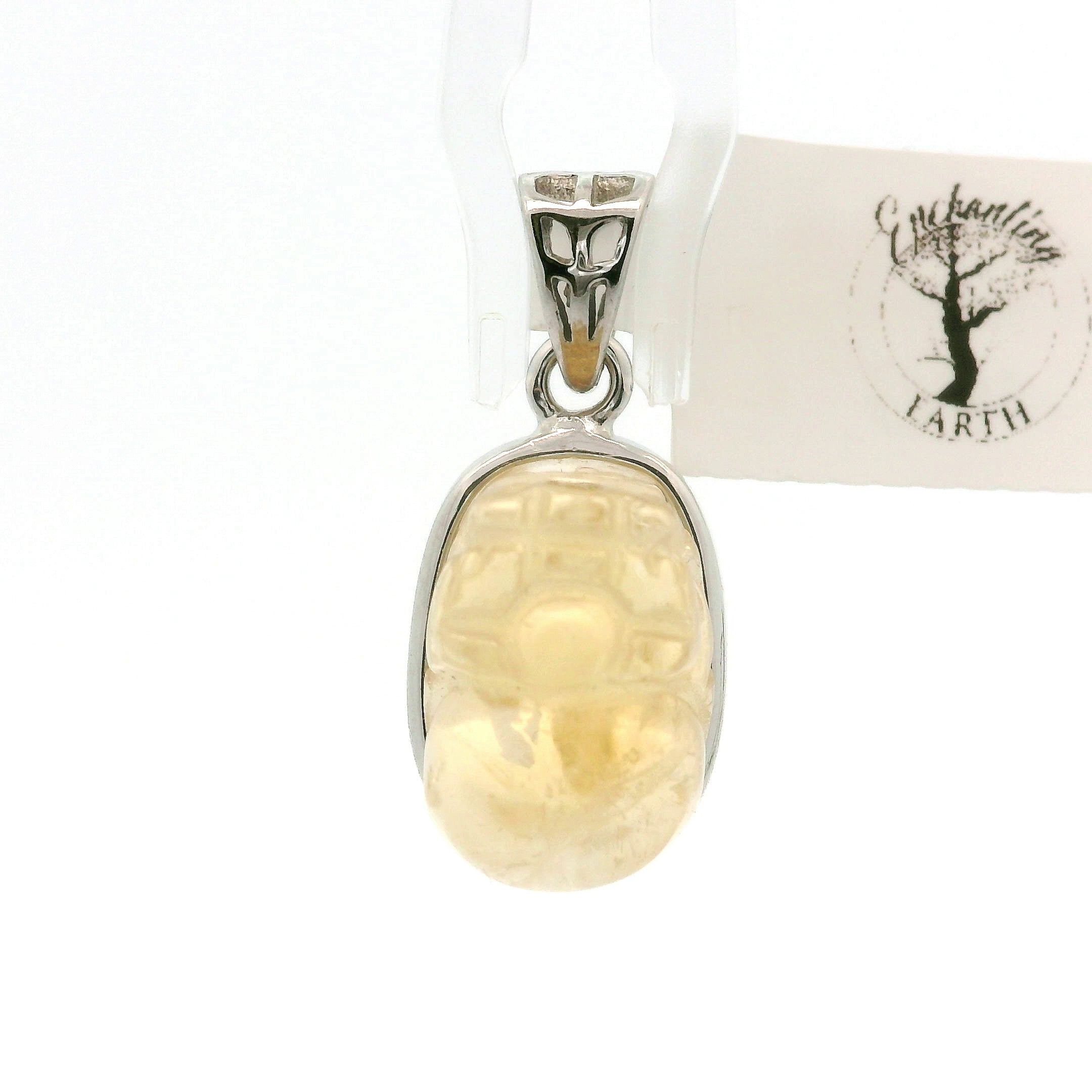 Citrine Pixiu Pendant .925 Silver for Abundance, Intuition, Luck and Protection