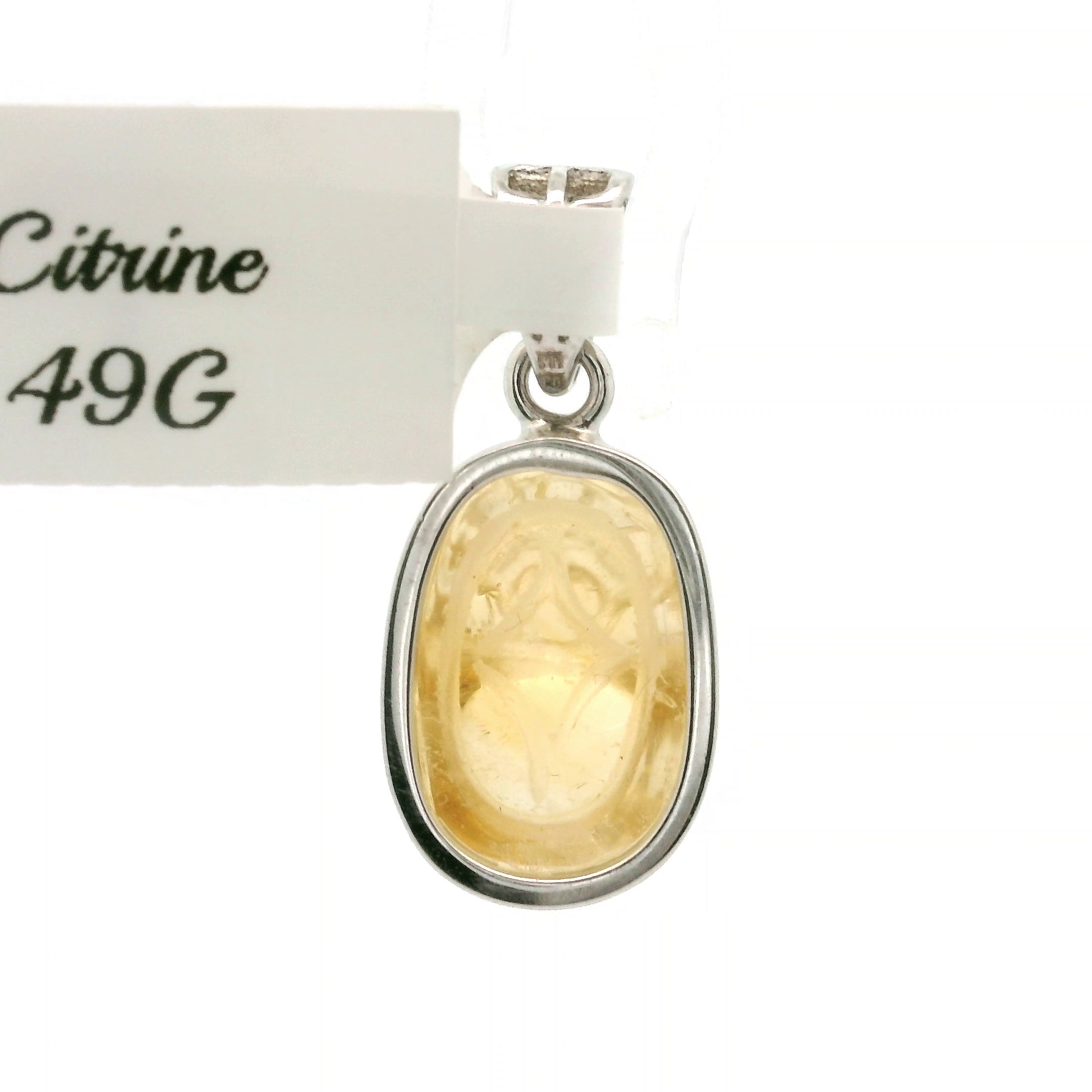Citrine Pixiu Pendant .925 Silver for Abundance, Intuition, Luck and Protection