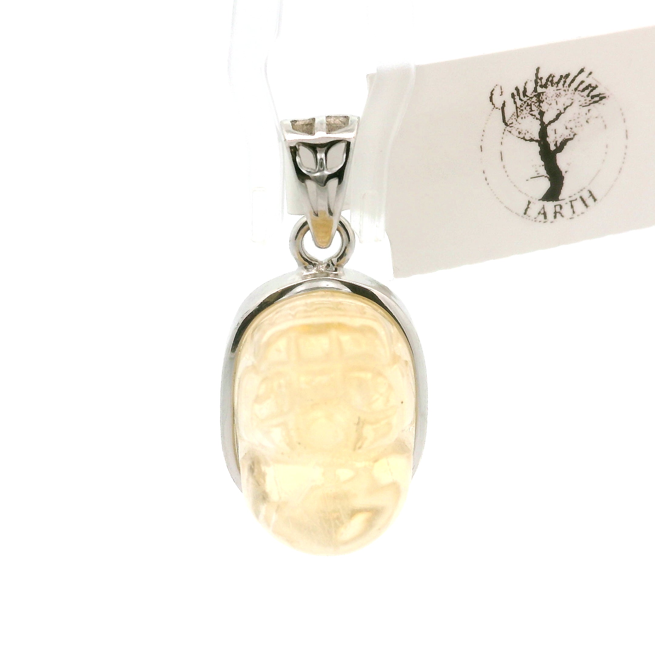 Citrine Pixiu Pendant .925 Silver for Abundance, Intuition, Luck and Protection