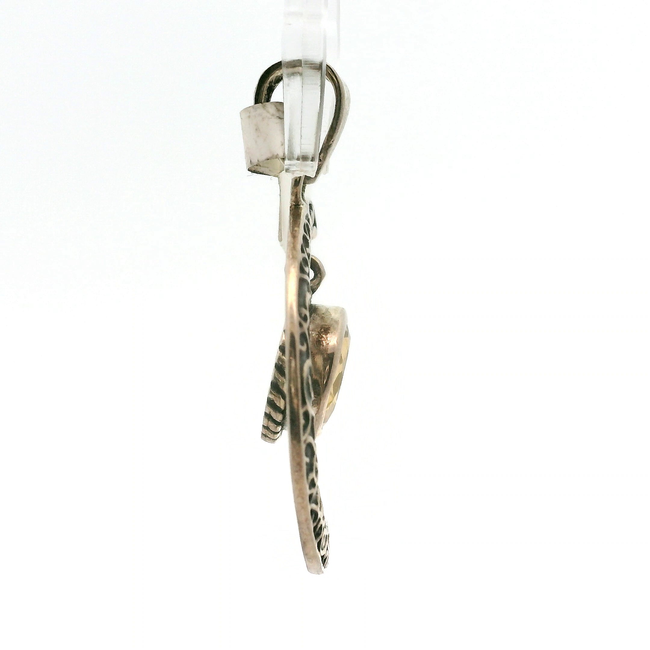 Moon Crescent Citrine Pendant .925 Sterling Silver for Personal Power and Intuition
