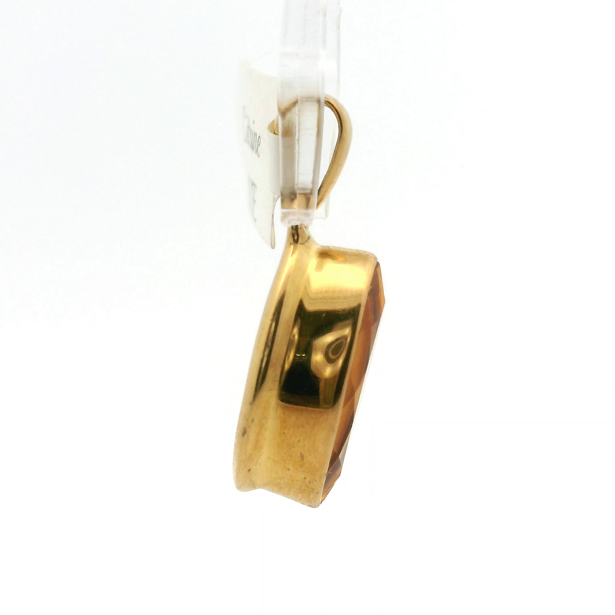 Citrine Marquise Pendant .925 Silver with Gold Plating for Abundance, Good Luck and Positivity