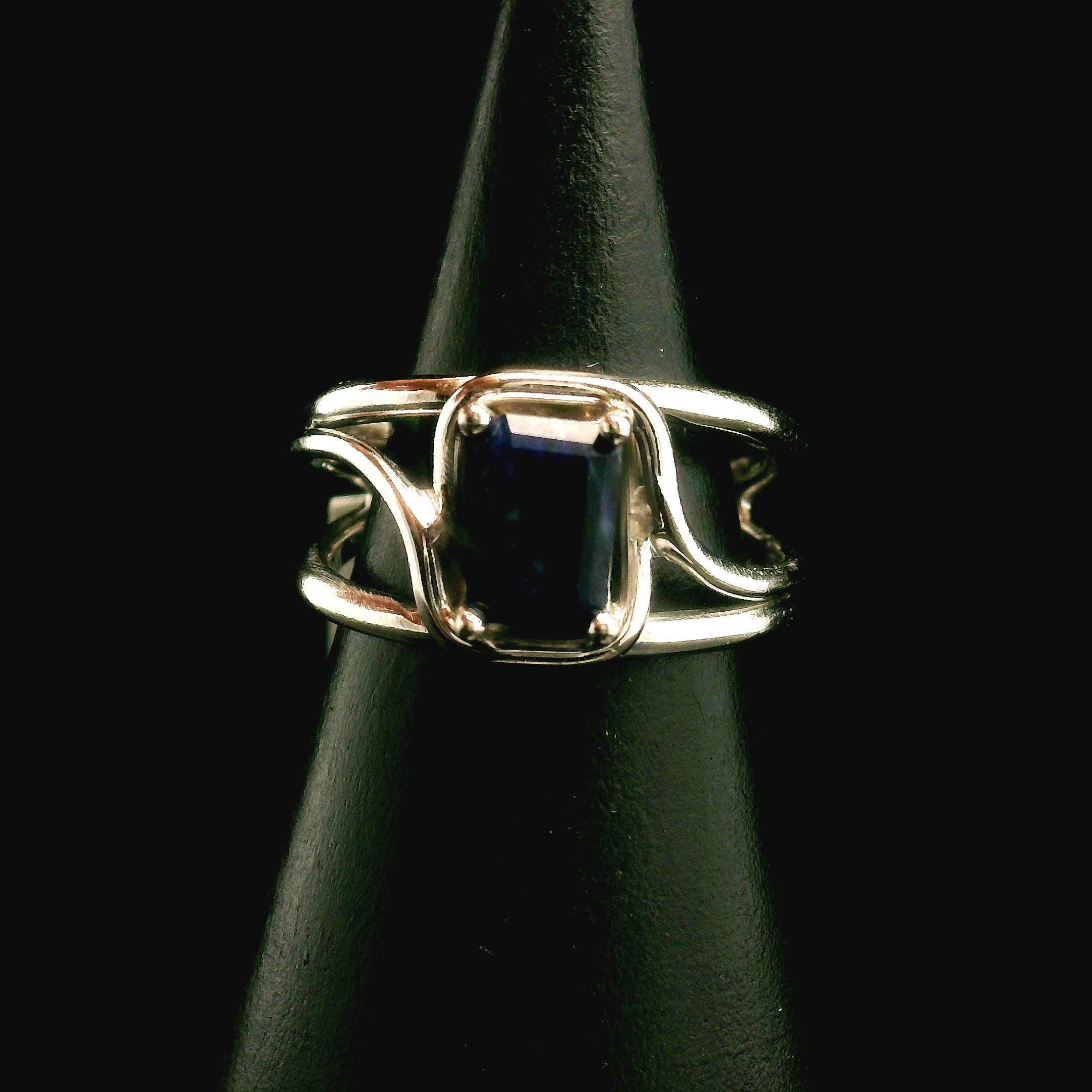 Sodalite Midi Cuff Ring .925 Silver for Dream Recall and Relaxation