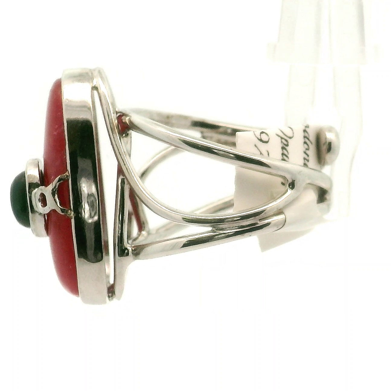 Rhodonite  with Black Opal Adjustable Cuff Ring .925 Sterling Silver for Attracting Love, Harmonizing Relationships and Knowing your Worth