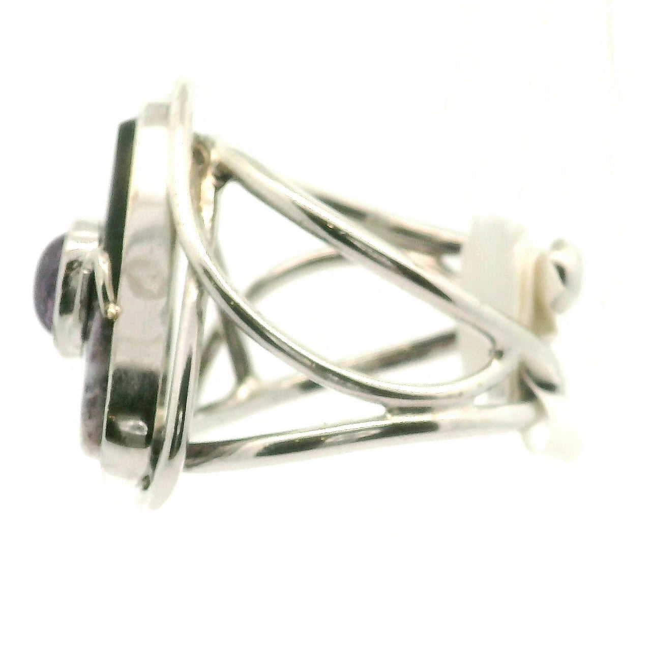Tiffany Stone and Amethyst Cuff Ring .925 Silver for Harmonizing your Relationships and Pleasure