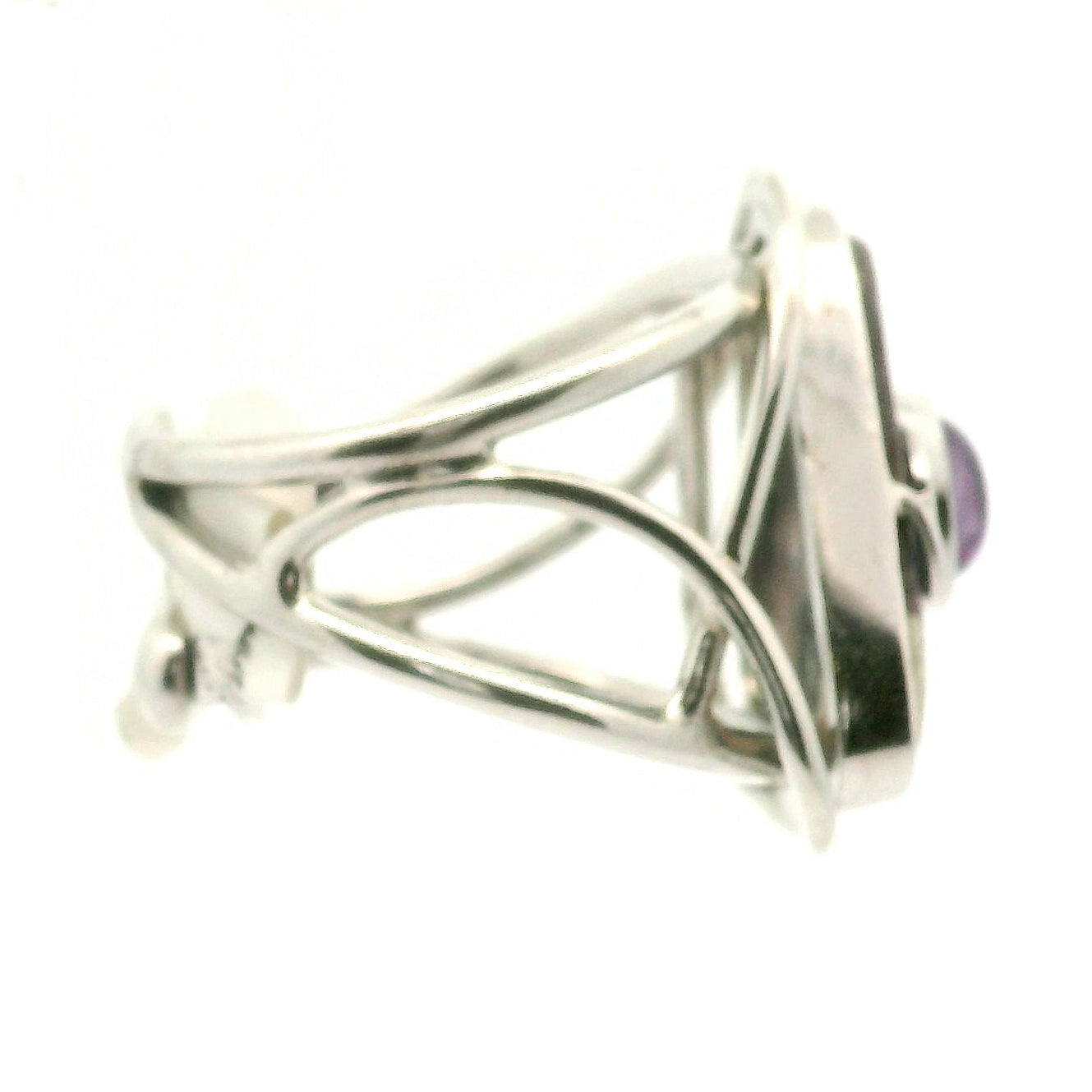 Tiffany Stone and Amethyst Cuff Ring .925 Silver for Harmonizing your Relationships and Pleasure