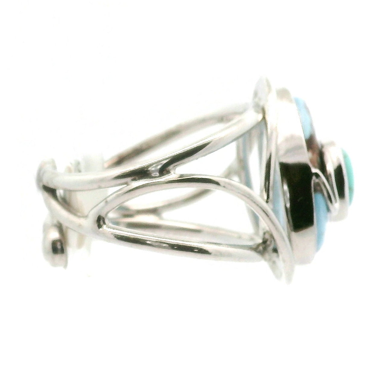 Golden Hill Turquoise Cuff Ring for Good Luck, Prosperity and Protection