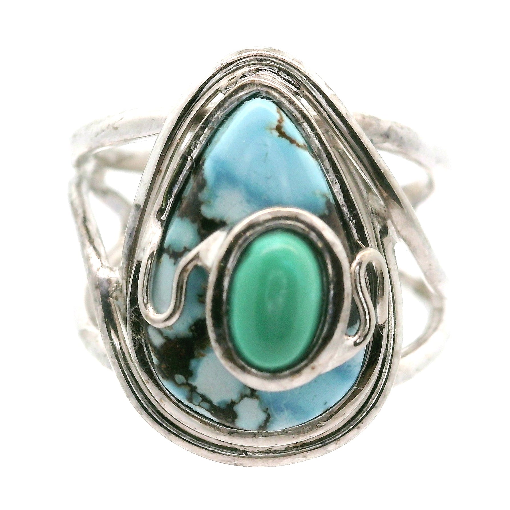 Golden Hill Turquoise Cuff Ring for Good Luck, Prosperity and Protection