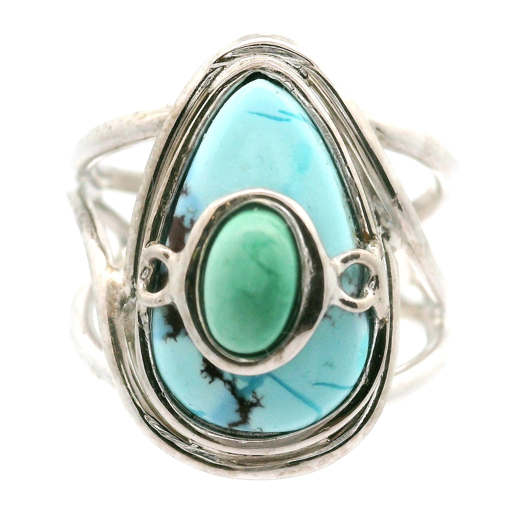 Golden Hill Turquoise Cuff Ring for Good Luck, Prosperity and Protection