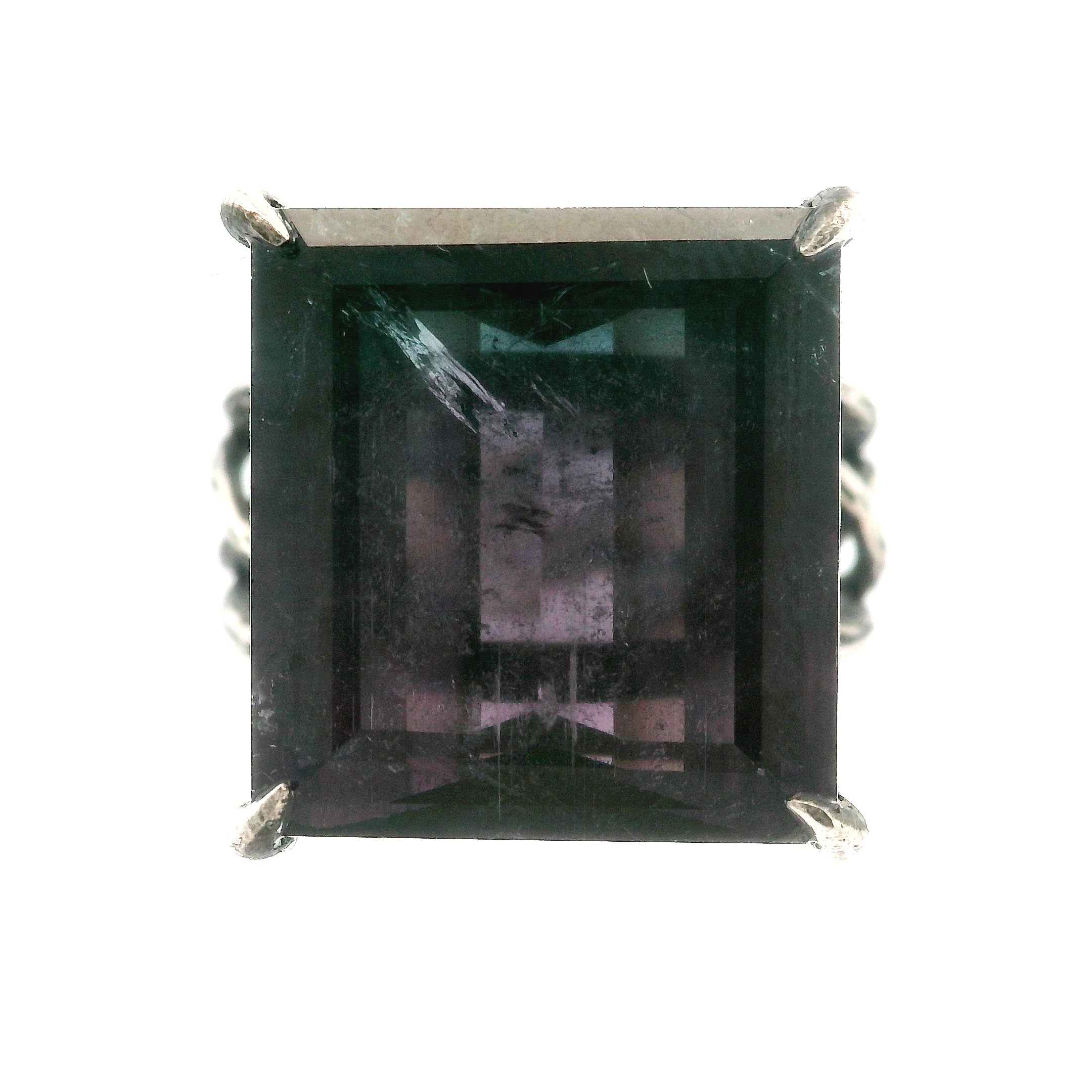 Nightshade Tourmaline Bad Witch Cuff Ring .925 Silver for Spiritual Growth and Renewal